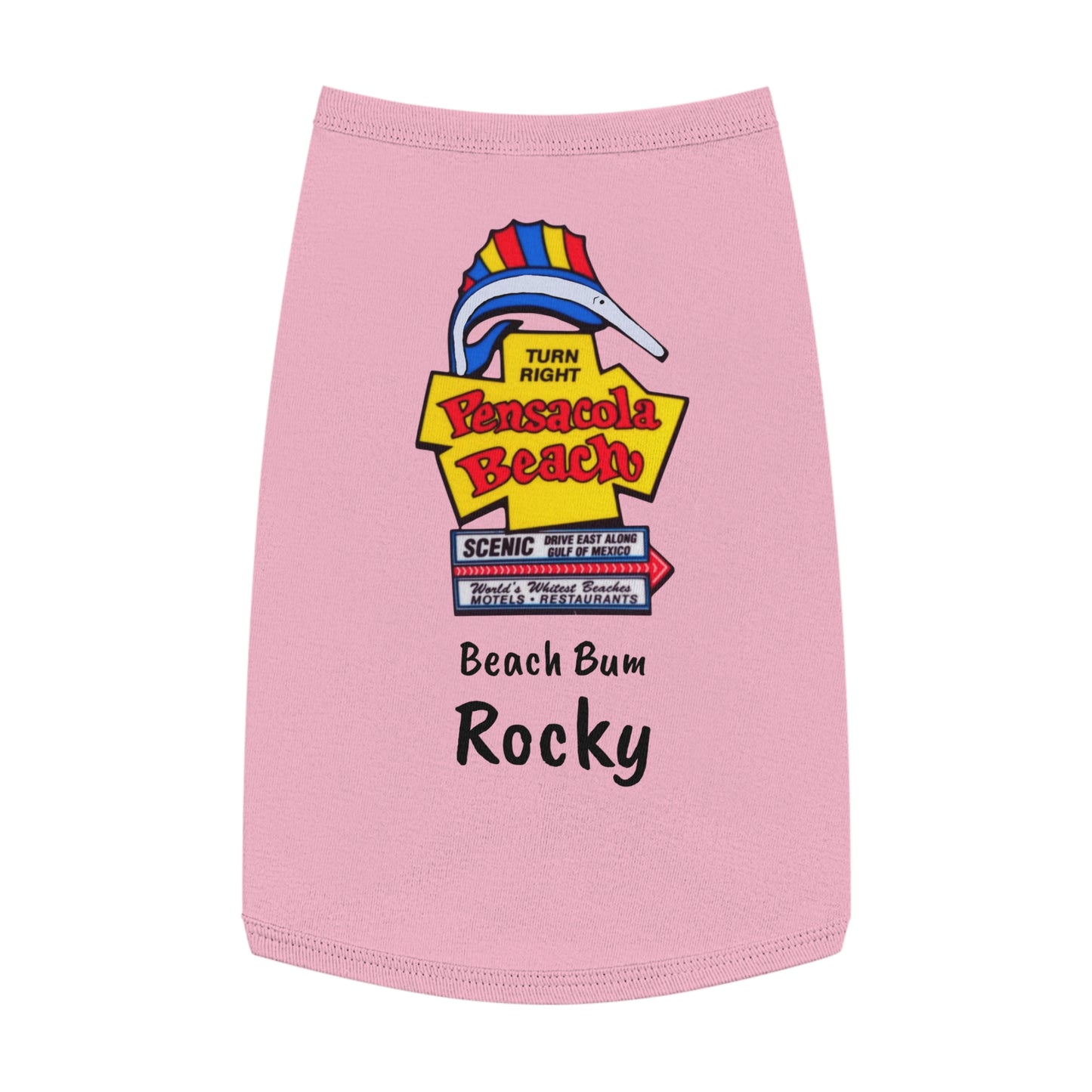 Customized Beach Bum Pet Tank Top - 3 Colors - Iconic Pensacola Beach Sign