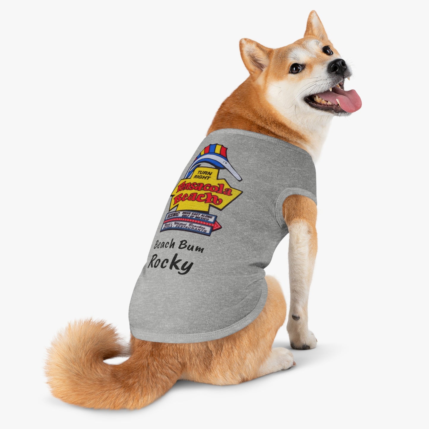 Customized Beach Bum Pet Tank Top - 3 Colors - Iconic Pensacola Beach Sign