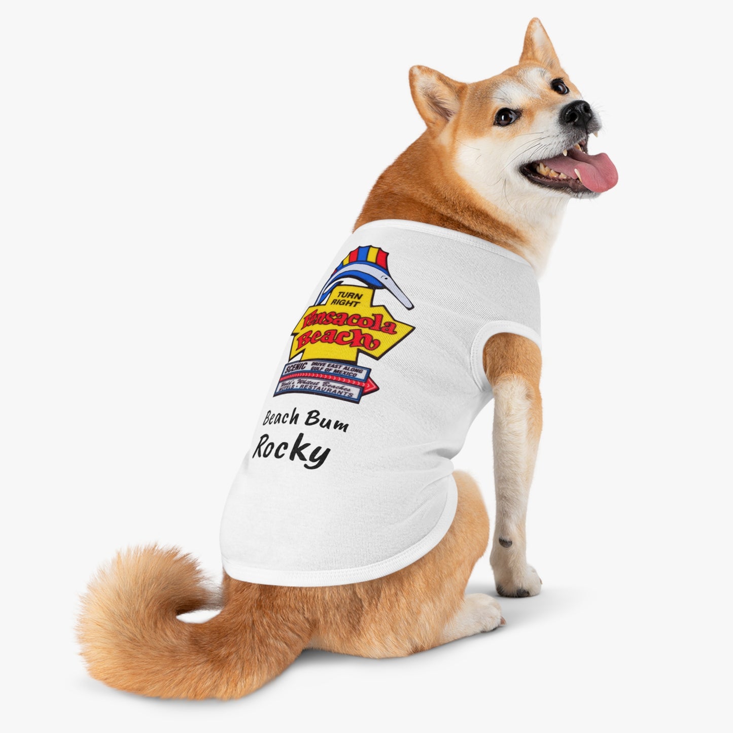 Customized Beach Bum Pet Tank Top - 3 Colors - Iconic Pensacola Beach Sign