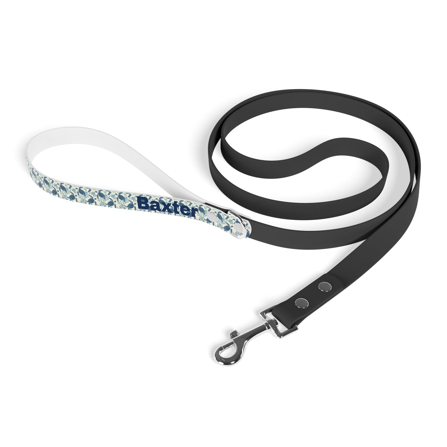 Customized Pet Leash - Tropical Sea Turtle & Coral Design - "Baxter" - 78" Leash