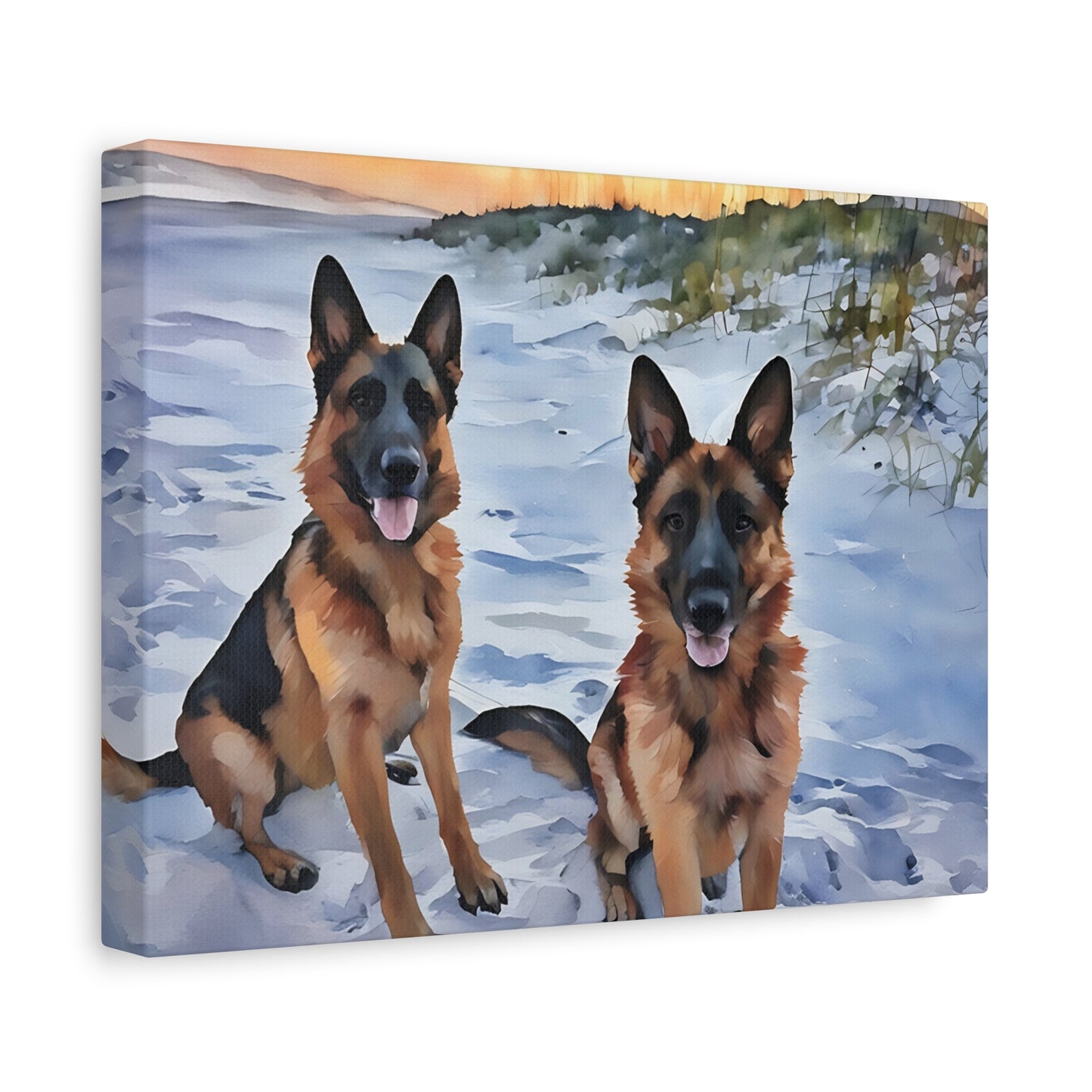 Watercolor Pet Portrait - Horizontal Matte Canvas Wrap, Stretched, 1.25"