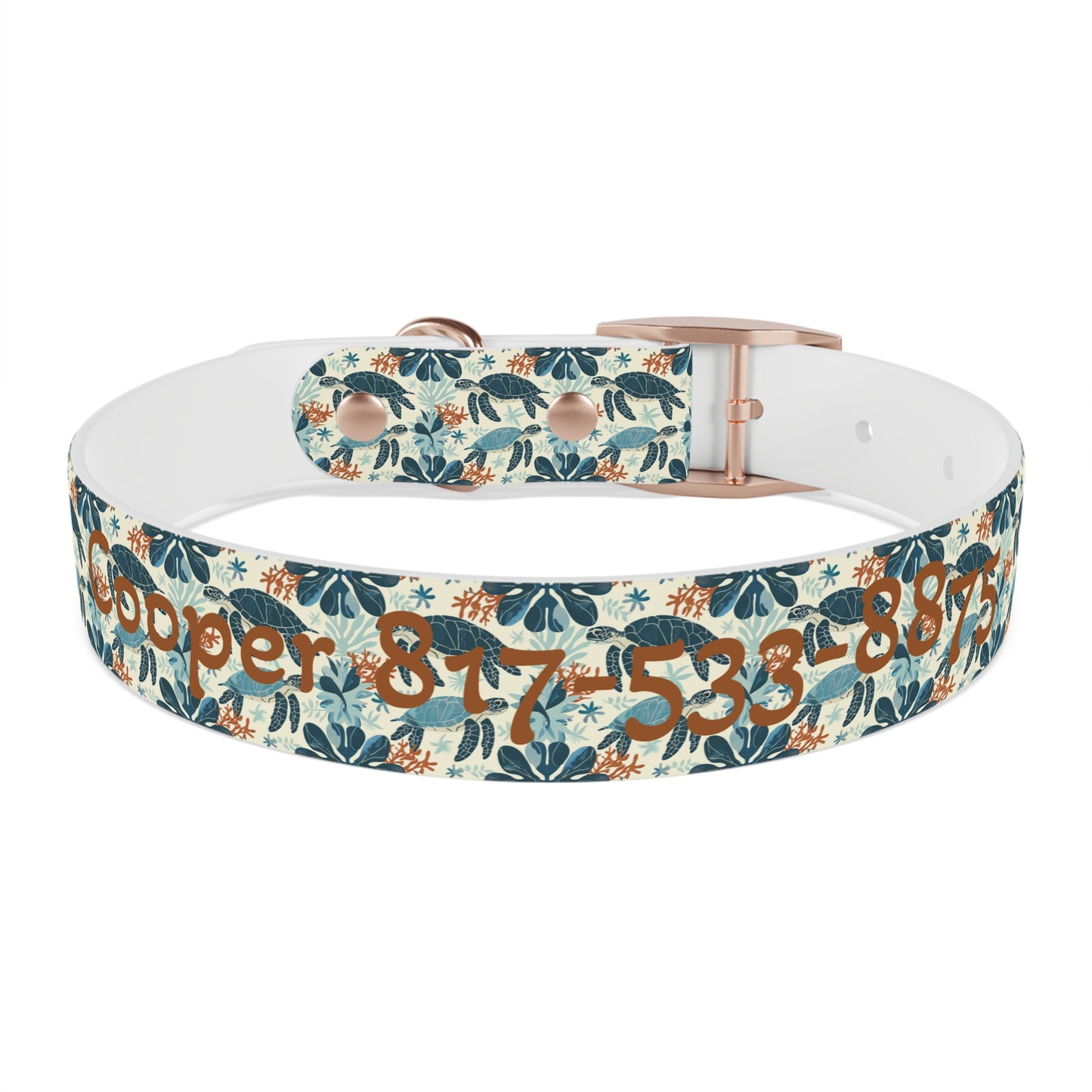 Customized Sea Turtle Design Dog Collar - "Cooper"