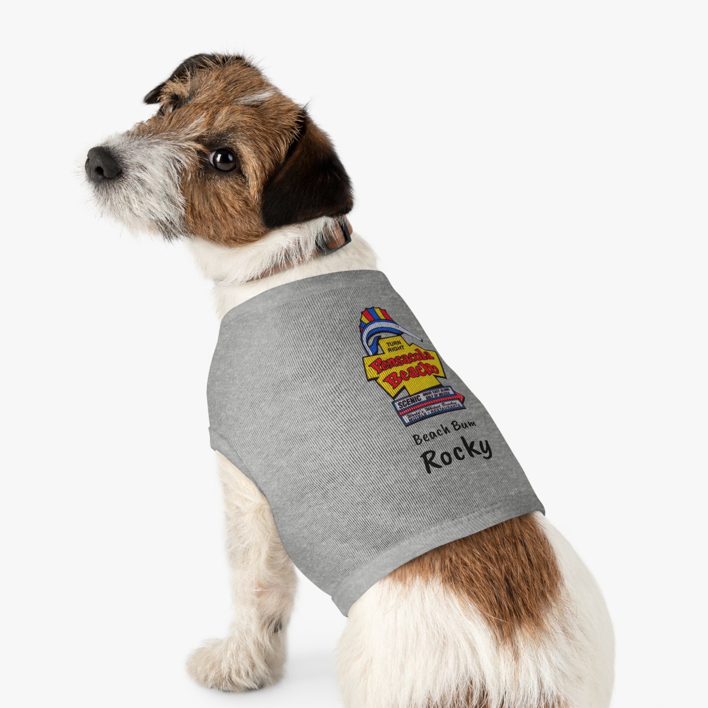 Customized Beach Bum Pet Tank Top - 3 Colors - Iconic Pensacola Beach Sign