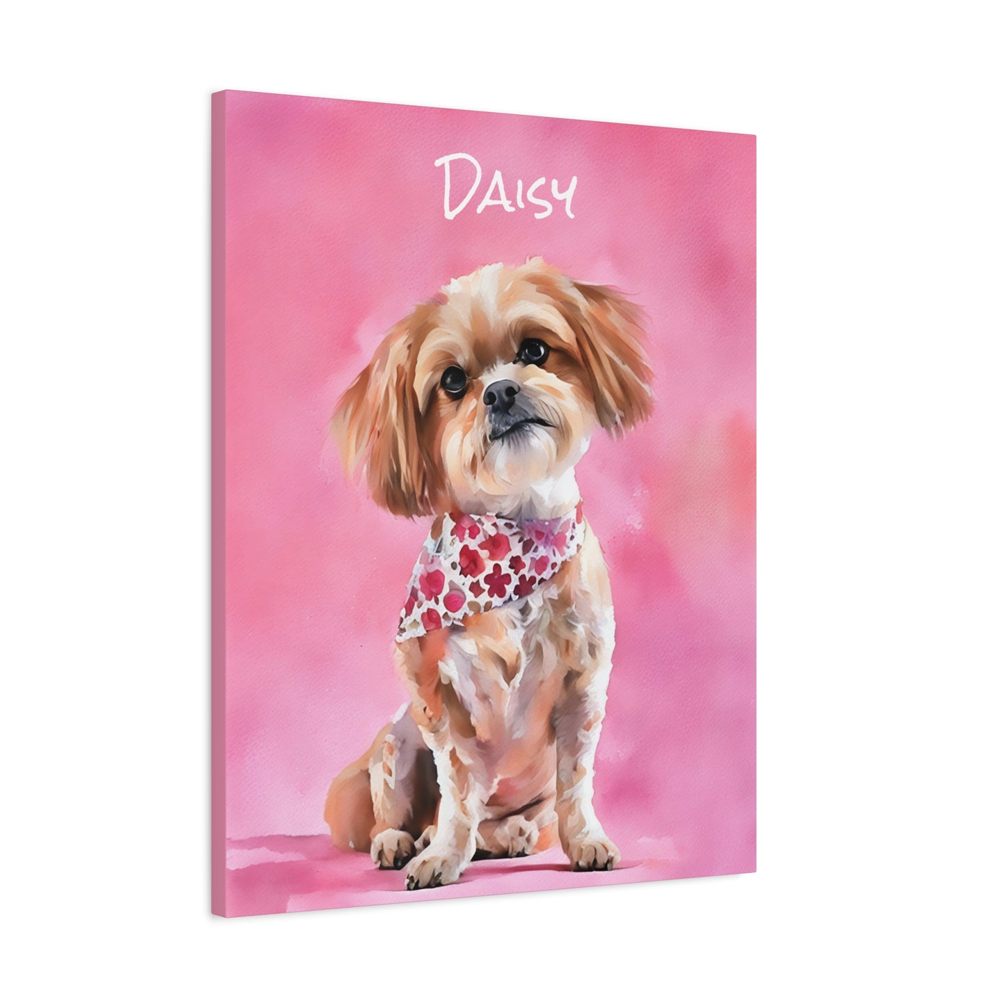 Watercolor Pet Portrait - Matte Canvas Wrap, Stretched, 1.25"