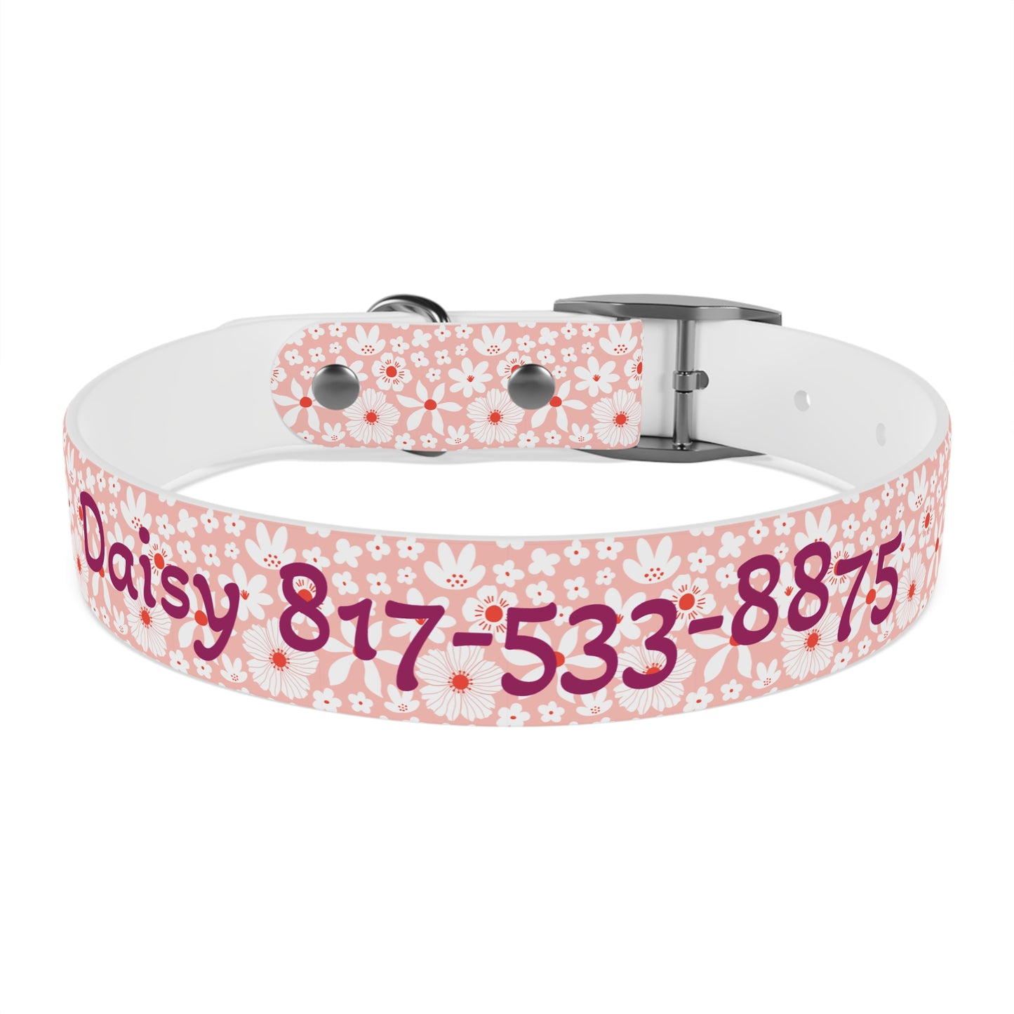 Customized Pink Boho Design Dog Collar - "Daisy"