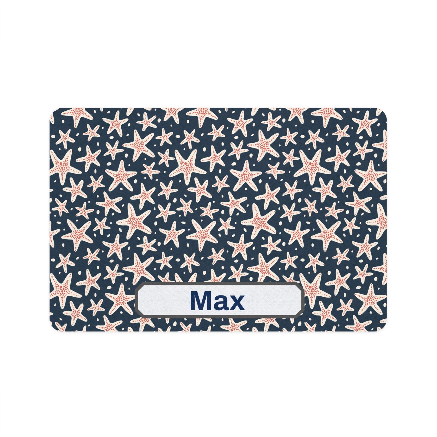 Customized Starfish Design "Max" Pet Food Mat (12x18)