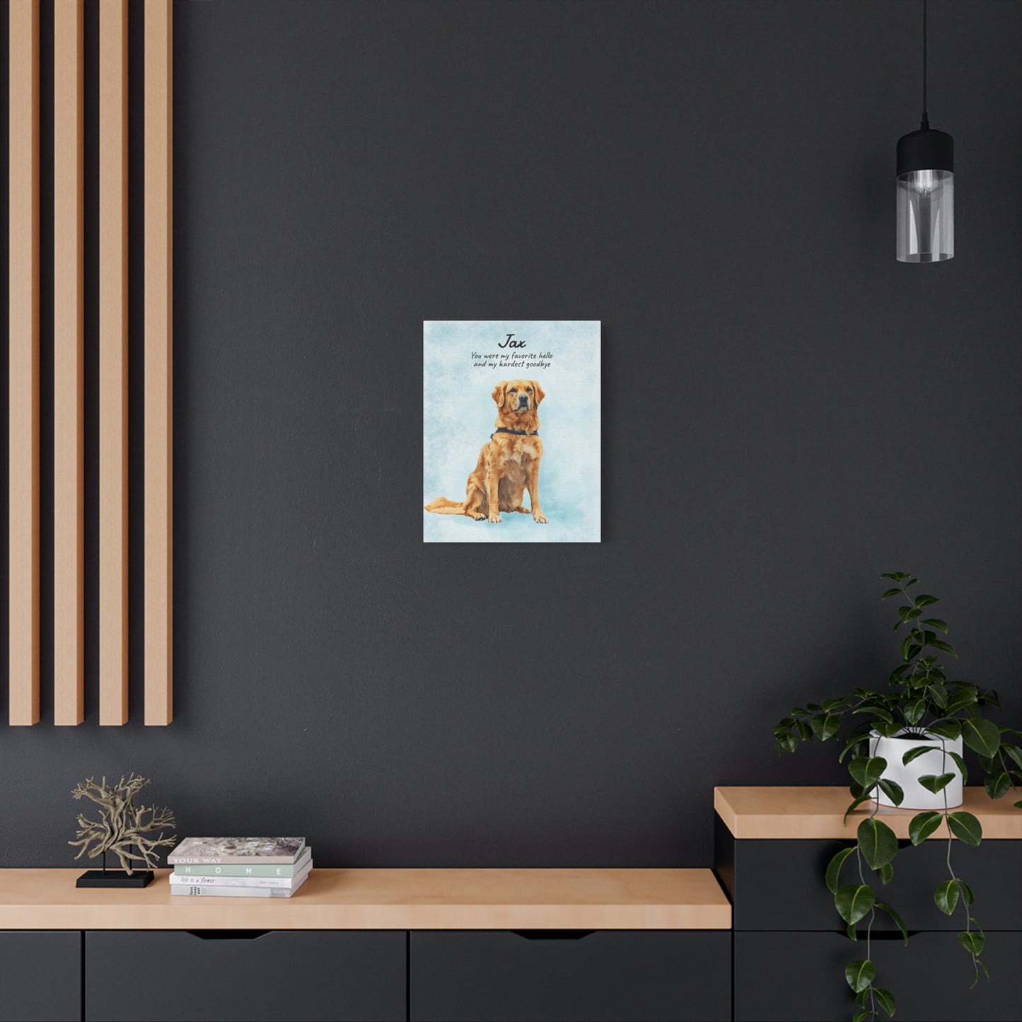 Customized Watercolor Pet Memorial Portrait - Matte Canvas Wrap, Stretched, 1.25"