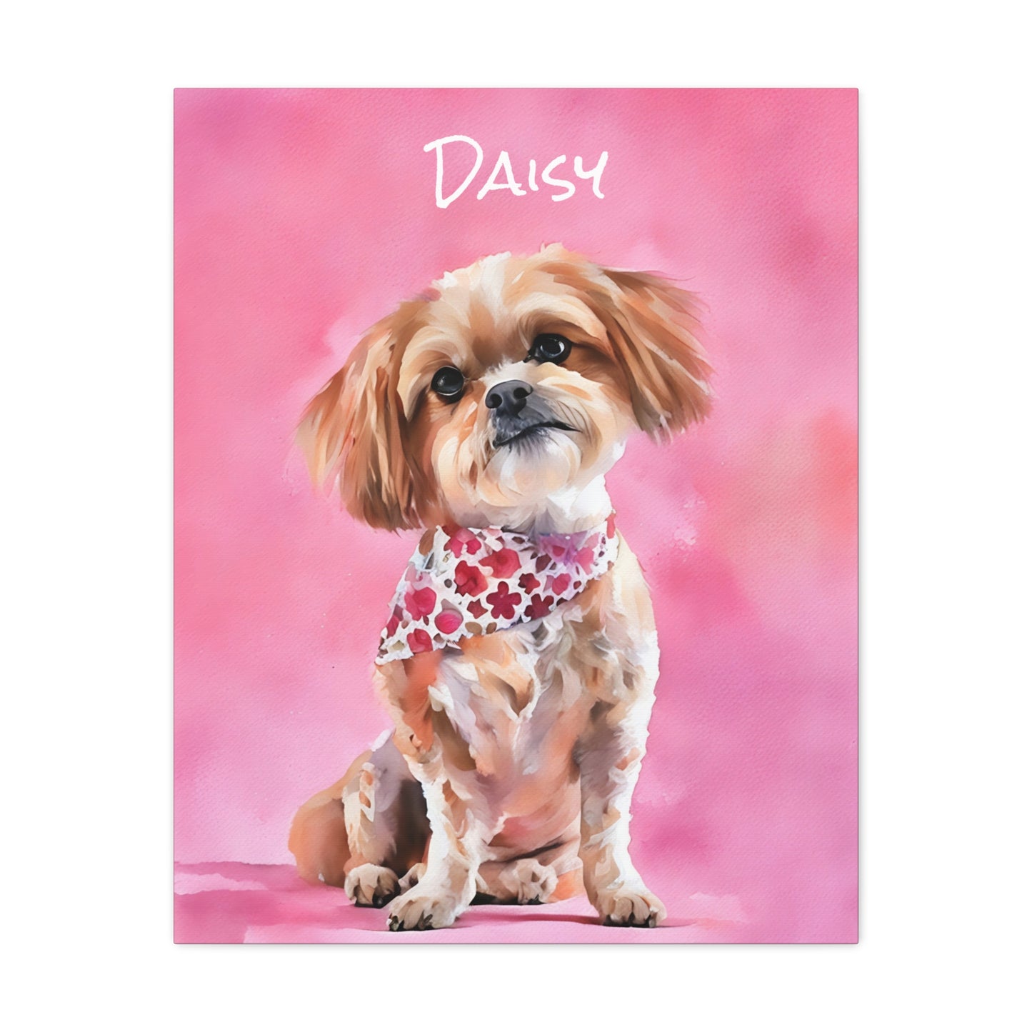 Watercolor Pet Portrait - Matte Canvas Wrap, Stretched, 1.25"