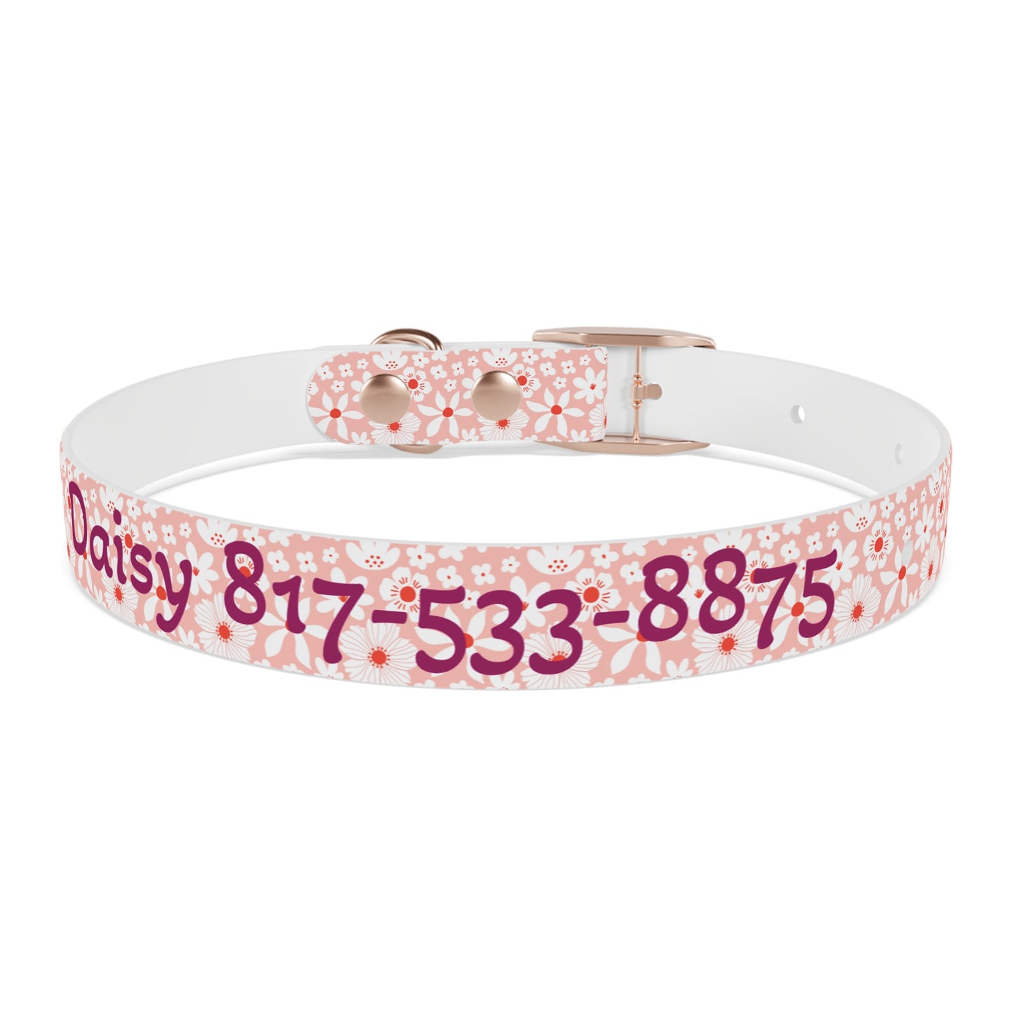 Customized Pink Boho Design Dog Collar - "Daisy"