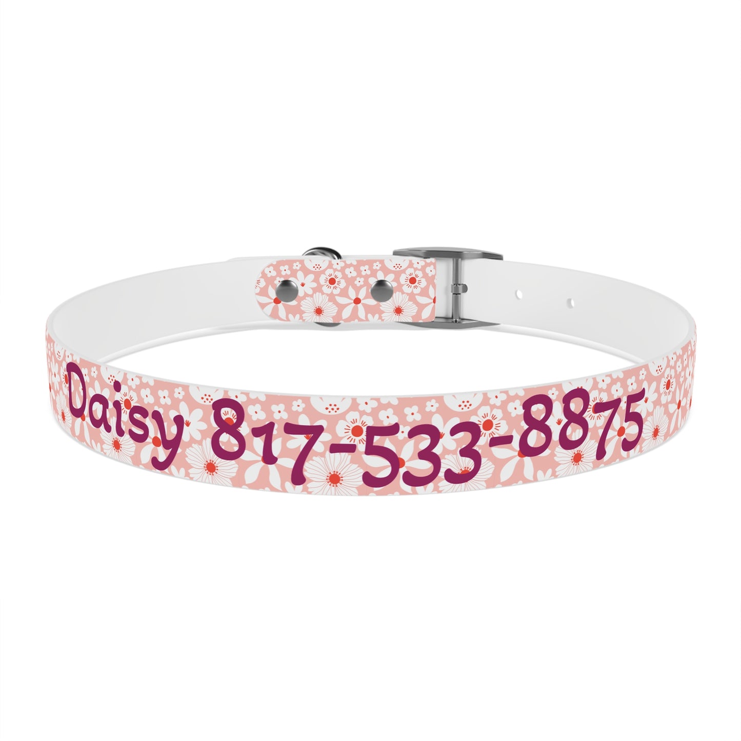 Customized Pink Boho Design Dog Collar - "Daisy"