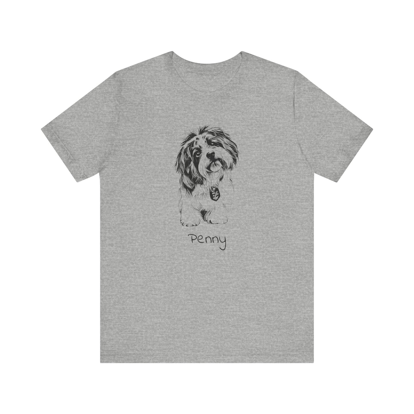Custom Unisex Pet Portrait T-Shirt, 6 Colors