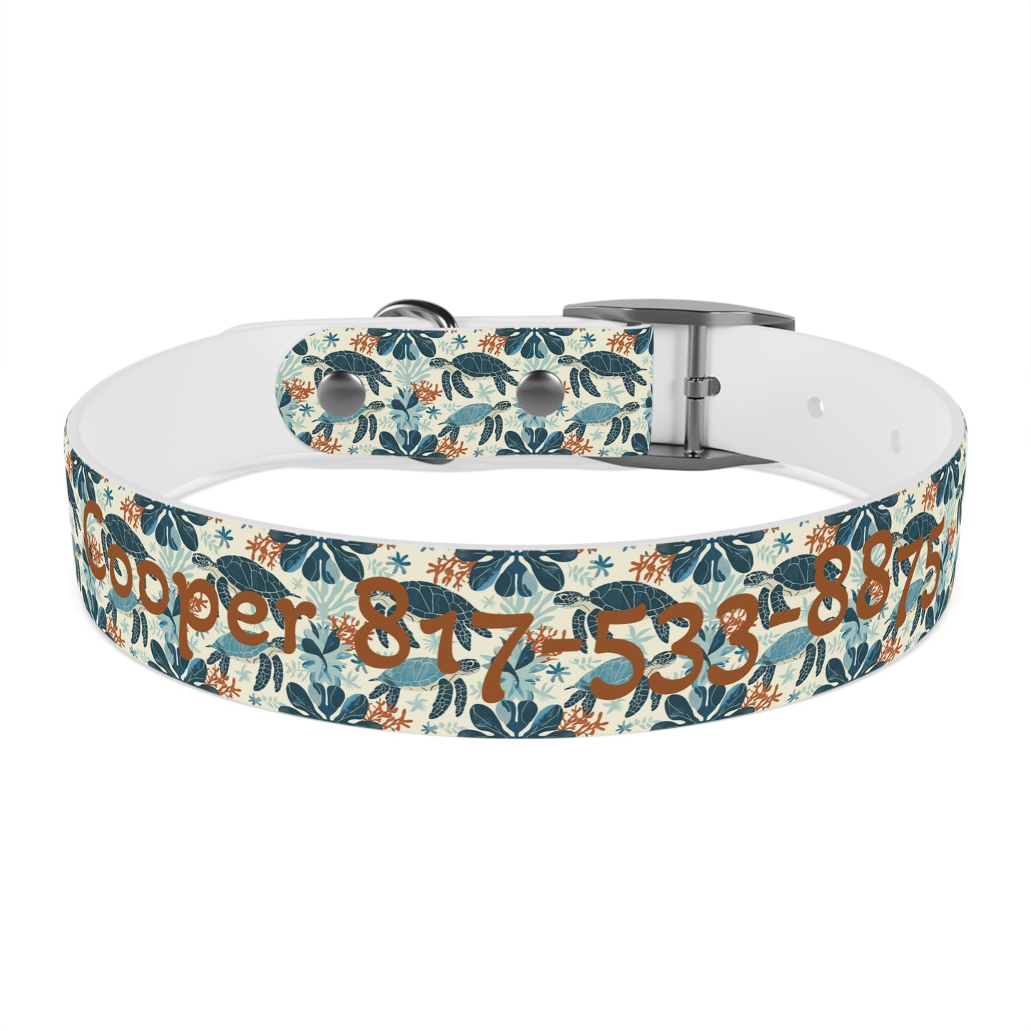 Customized Sea Turtle Design Dog Collar - "Cooper"