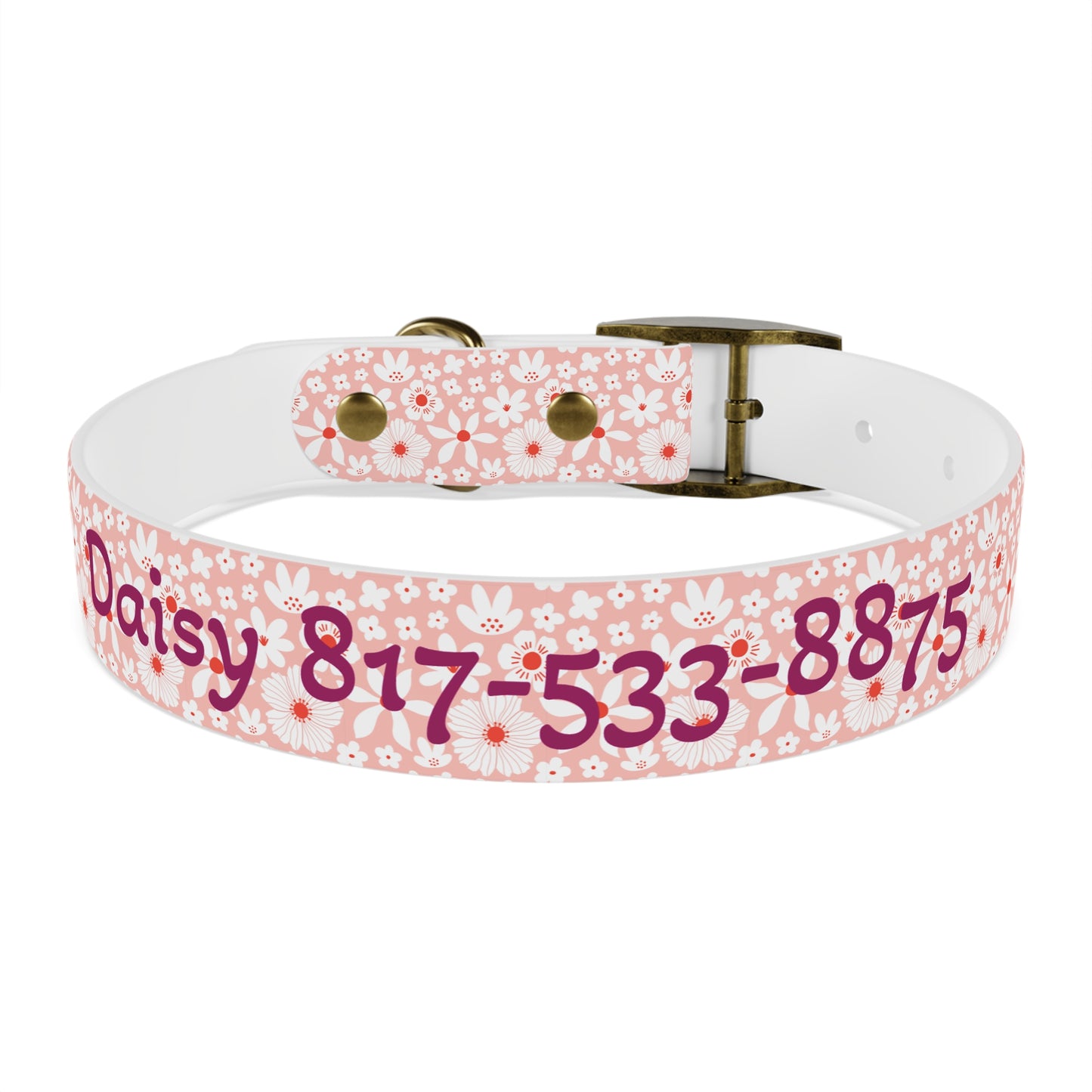Customized Pink Boho Design Dog Collar - "Daisy"