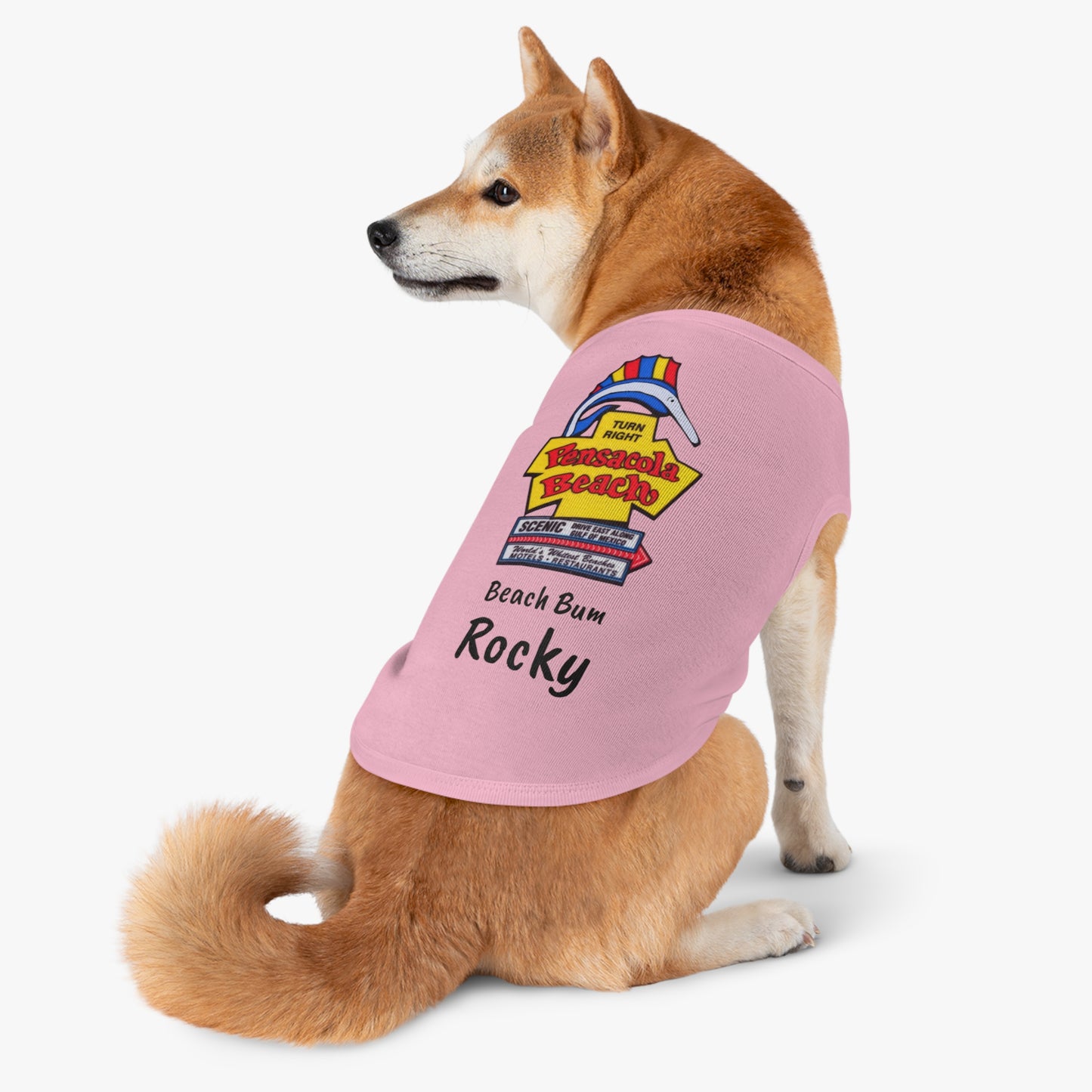 Customized Beach Bum Pet Tank Top - 3 Colors - Iconic Pensacola Beach Sign