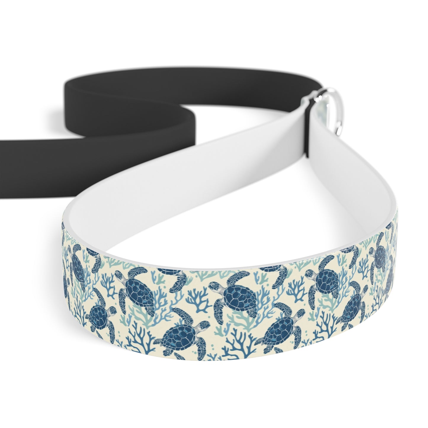 Customized Pet Leash - Tropical Sea Turtle & Coral Design - "Baxter" - 78" Leash