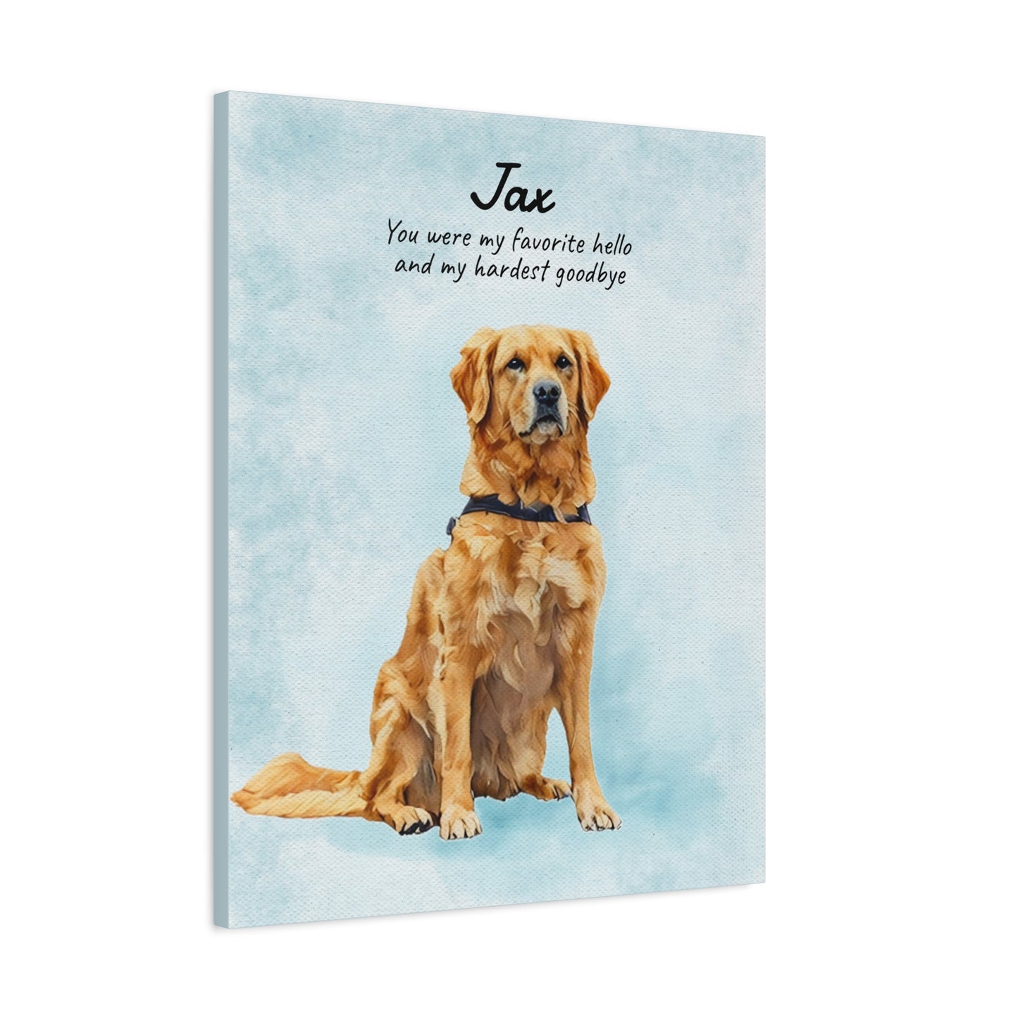 Customized Watercolor Pet Memorial Portrait - Matte Canvas Wrap, Stretched, 1.25"