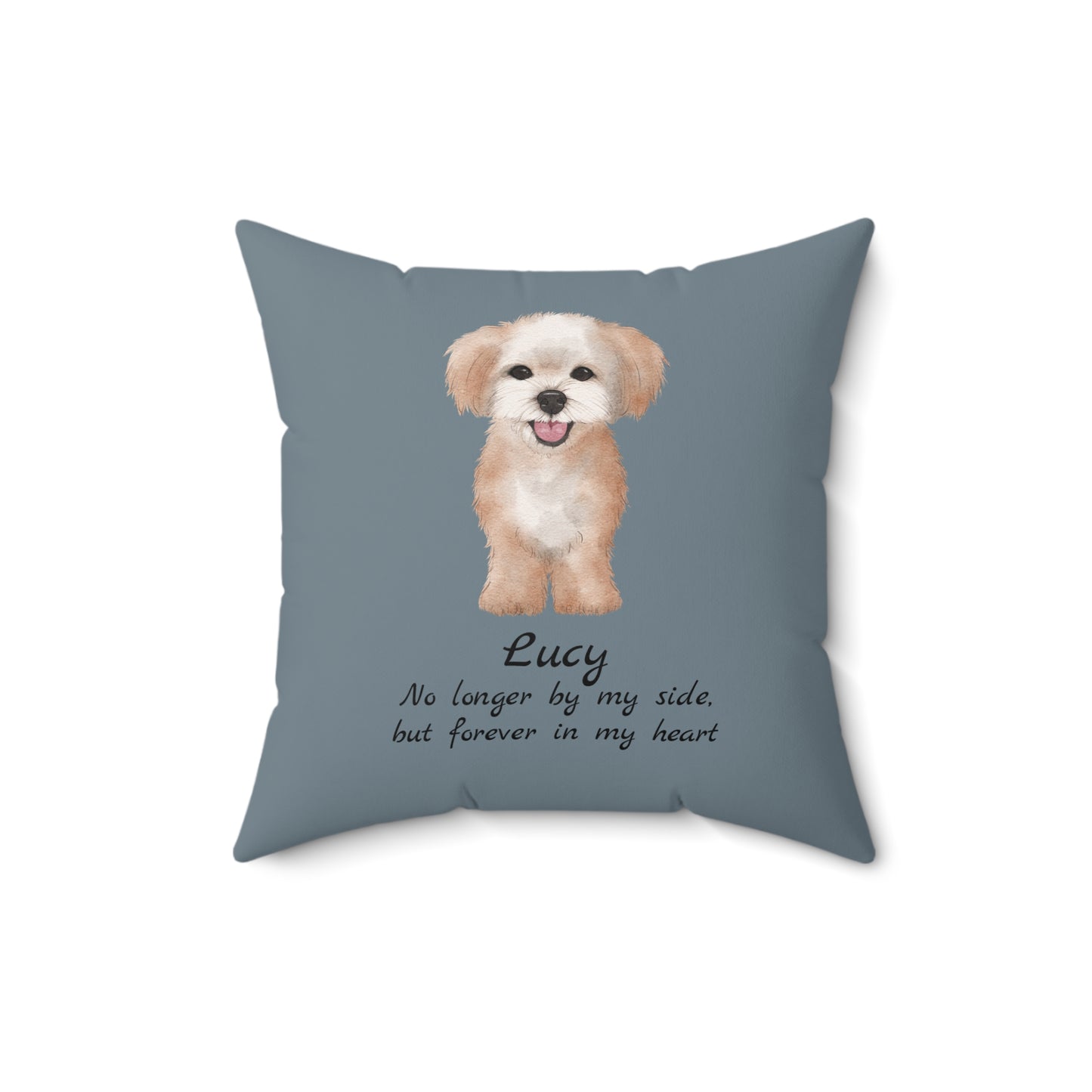 Customized Pet Memorial Spun Polyester Square Throw Pillow - "Lucy"