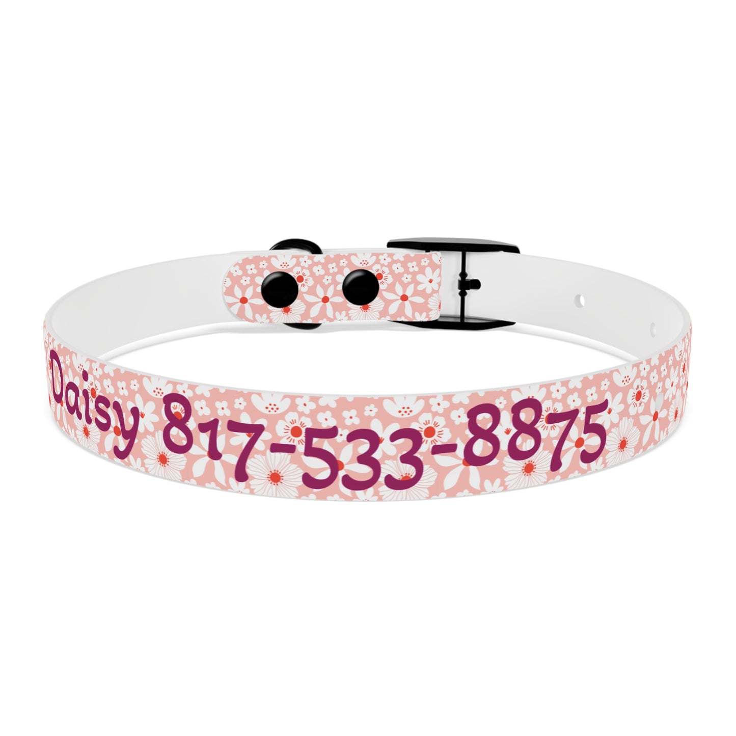 Customized Pink Boho Design Dog Collar - "Daisy"