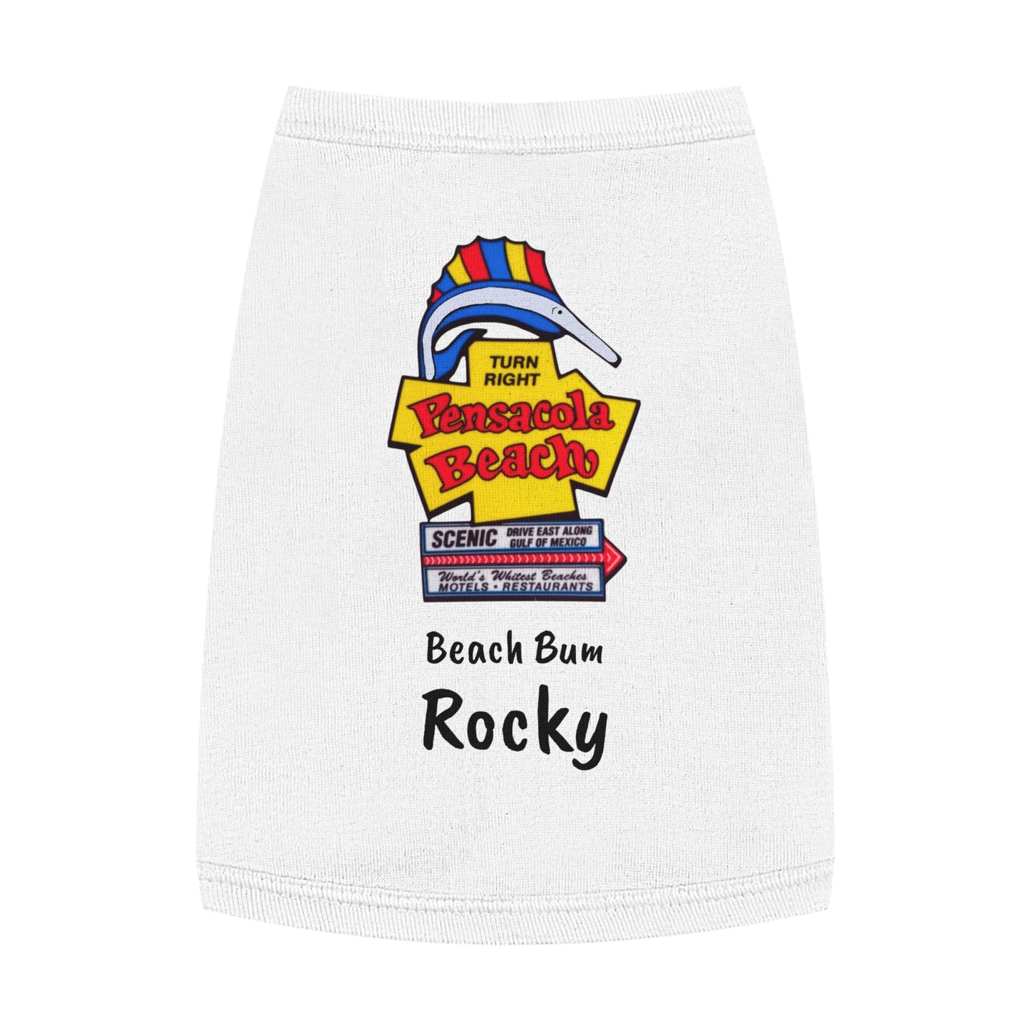 Customized Beach Bum Pet Tank Top - 3 Colors - Iconic Pensacola Beach Sign