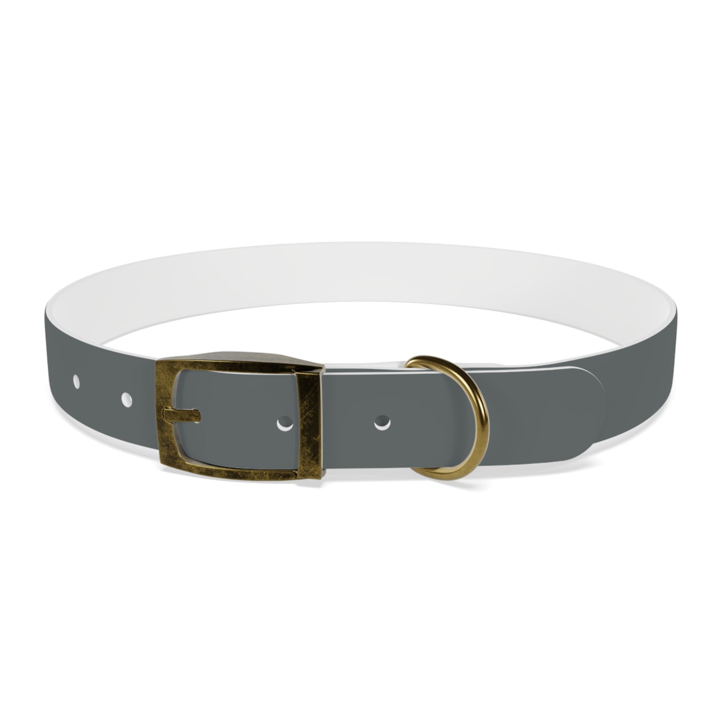 Customized Grey Dog Collar, With Phone Number - "Lucy"
