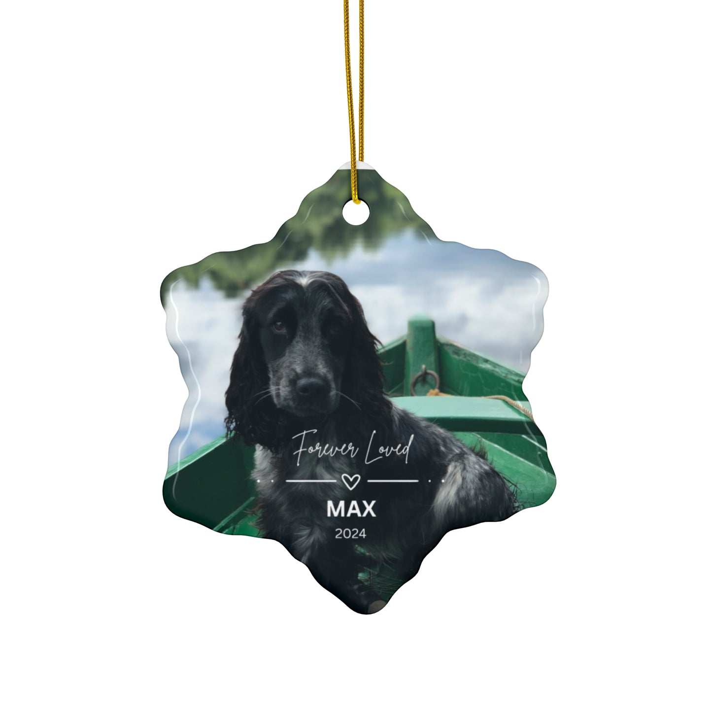Customized Pet Memorial Christmas Ceramic Ornament, the "MAX", 2 Shapes