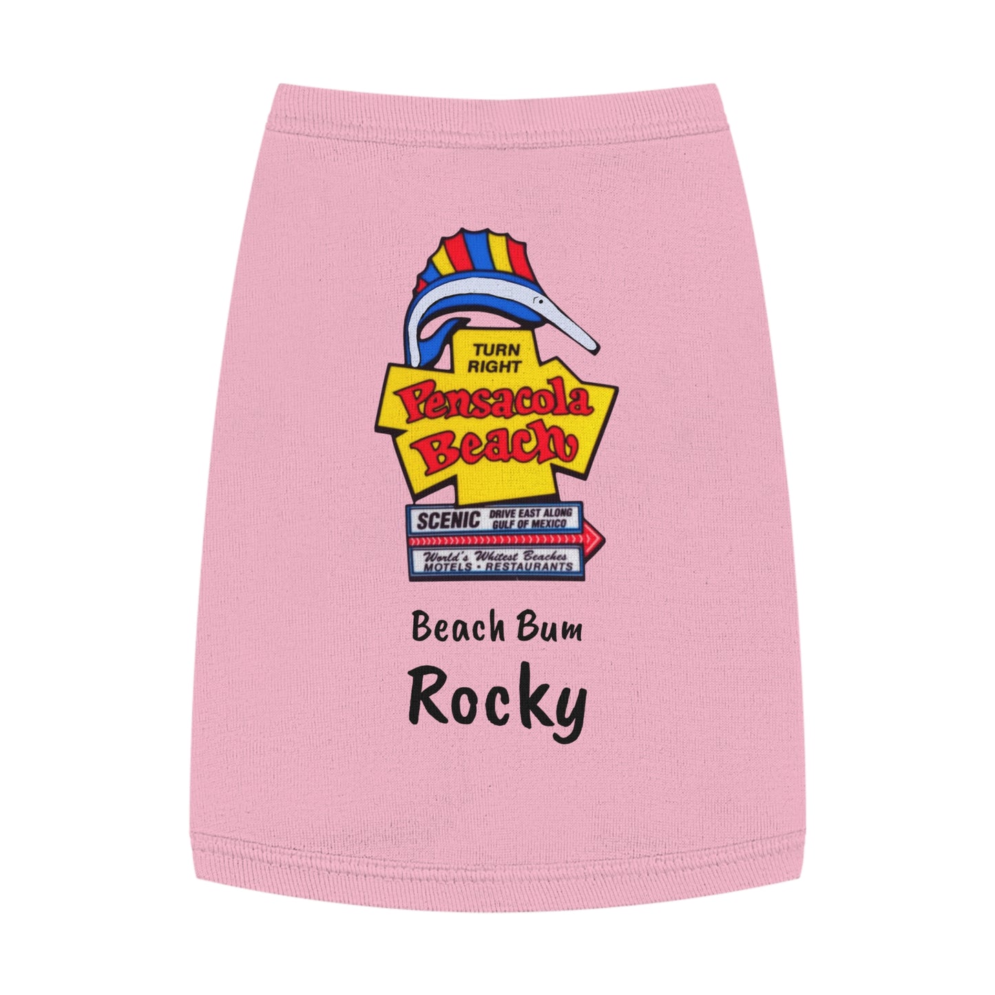 Customized Beach Bum Pet Tank Top - 3 Colors - Iconic Pensacola Beach Sign