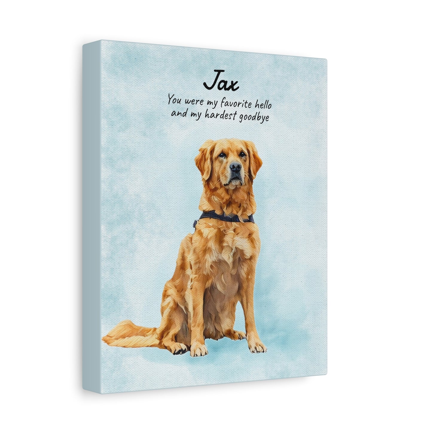 Customized Watercolor Pet Memorial Portrait - Matte Canvas Wrap, Stretched, 1.25"