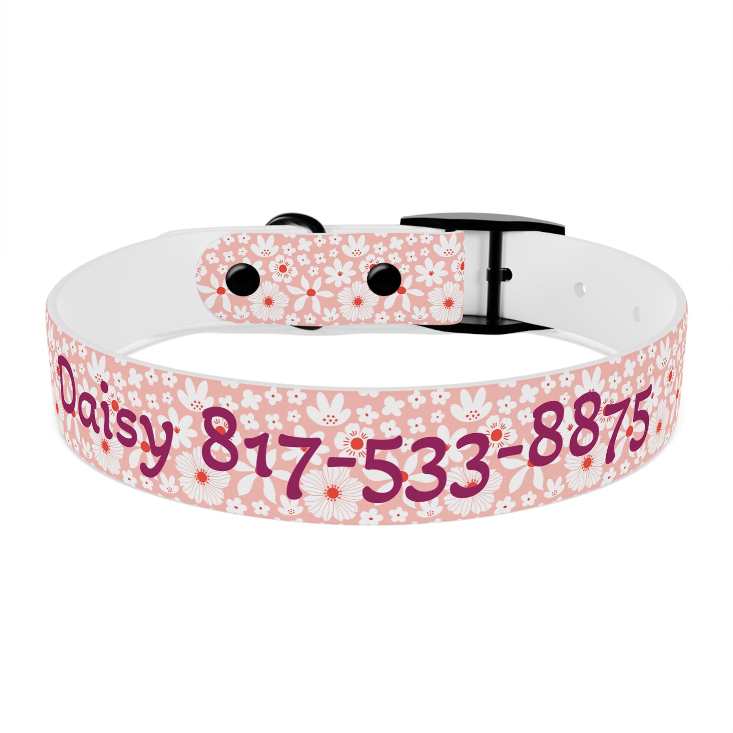 Customized Pink Boho Design Dog Collar - "Daisy"