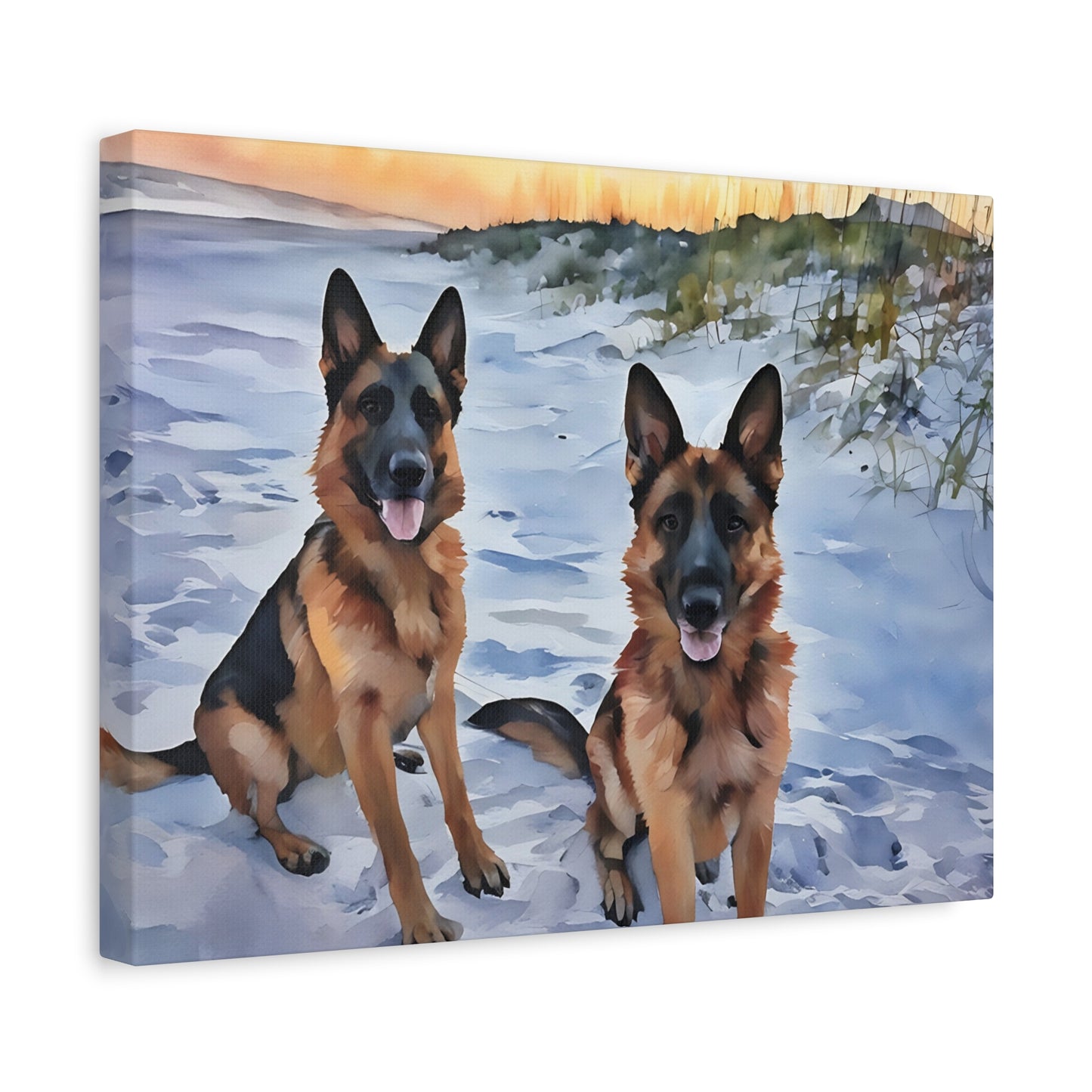 Watercolor Pet Portrait - Horizontal Matte Canvas Wrap, Stretched, 1.25"