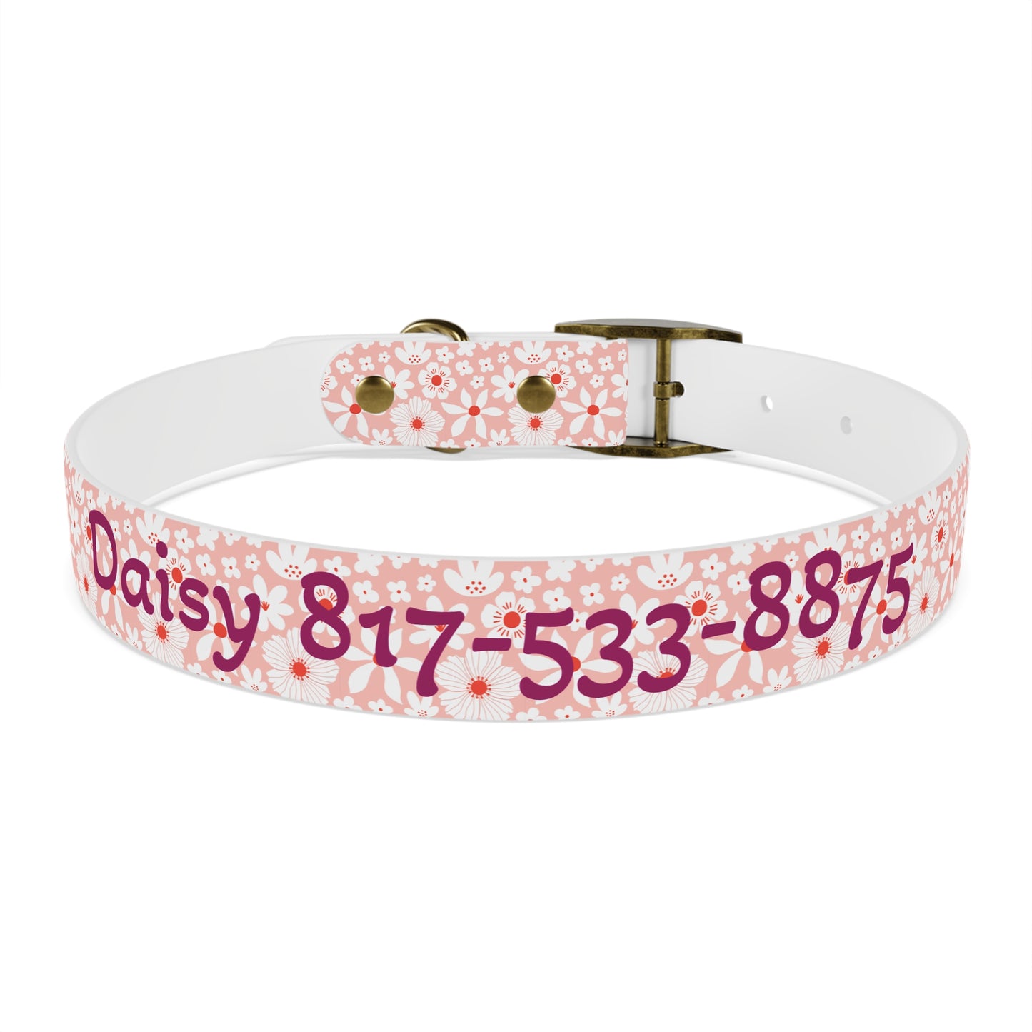 Customized Pink Boho Design Dog Collar - "Daisy"