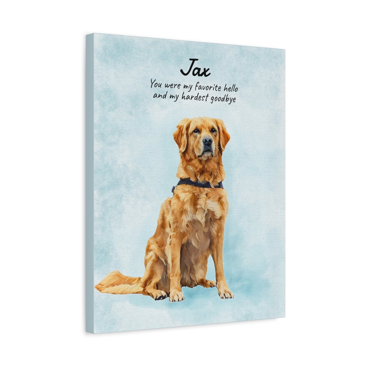 Customized Watercolor Pet Memorial Portrait - Matte Canvas Wrap, Stretched, 1.25"