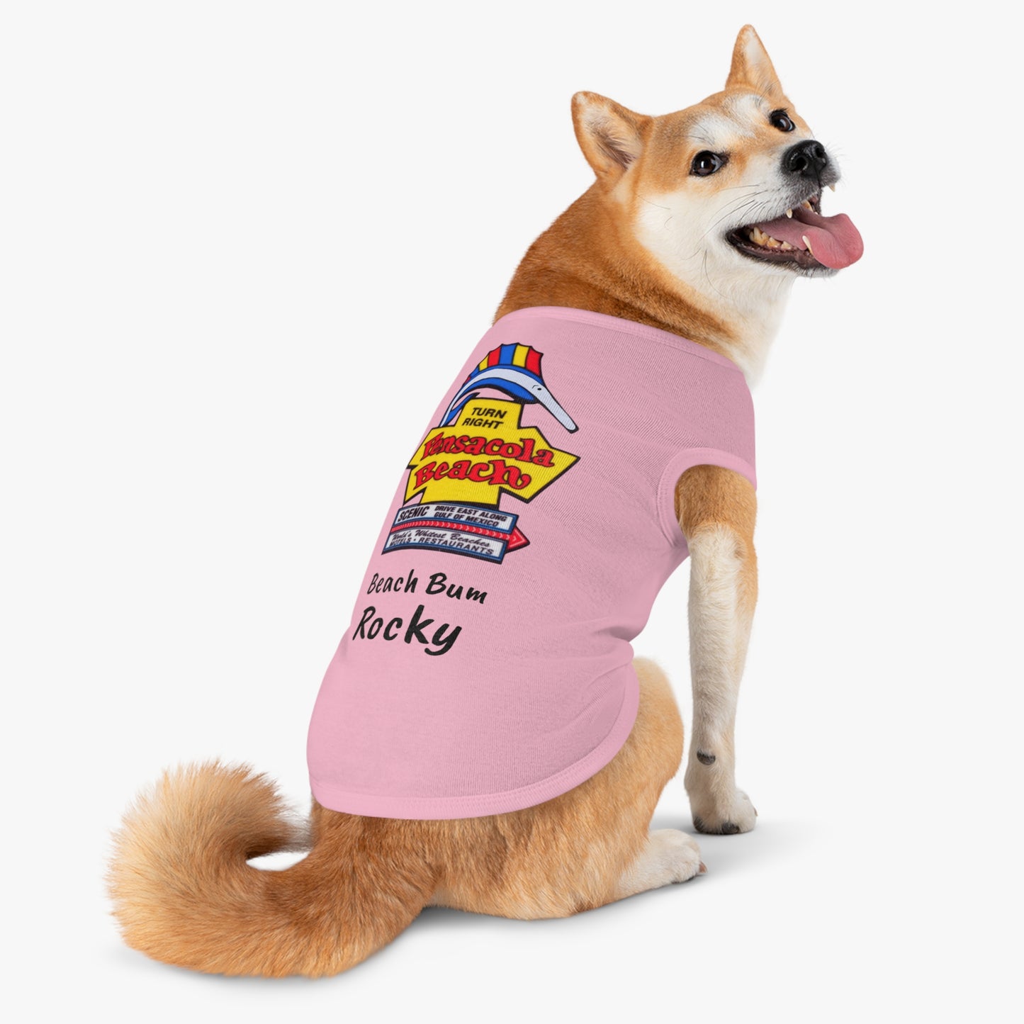 Customized Beach Bum Pet Tank Top - 3 Colors - Iconic Pensacola Beach Sign