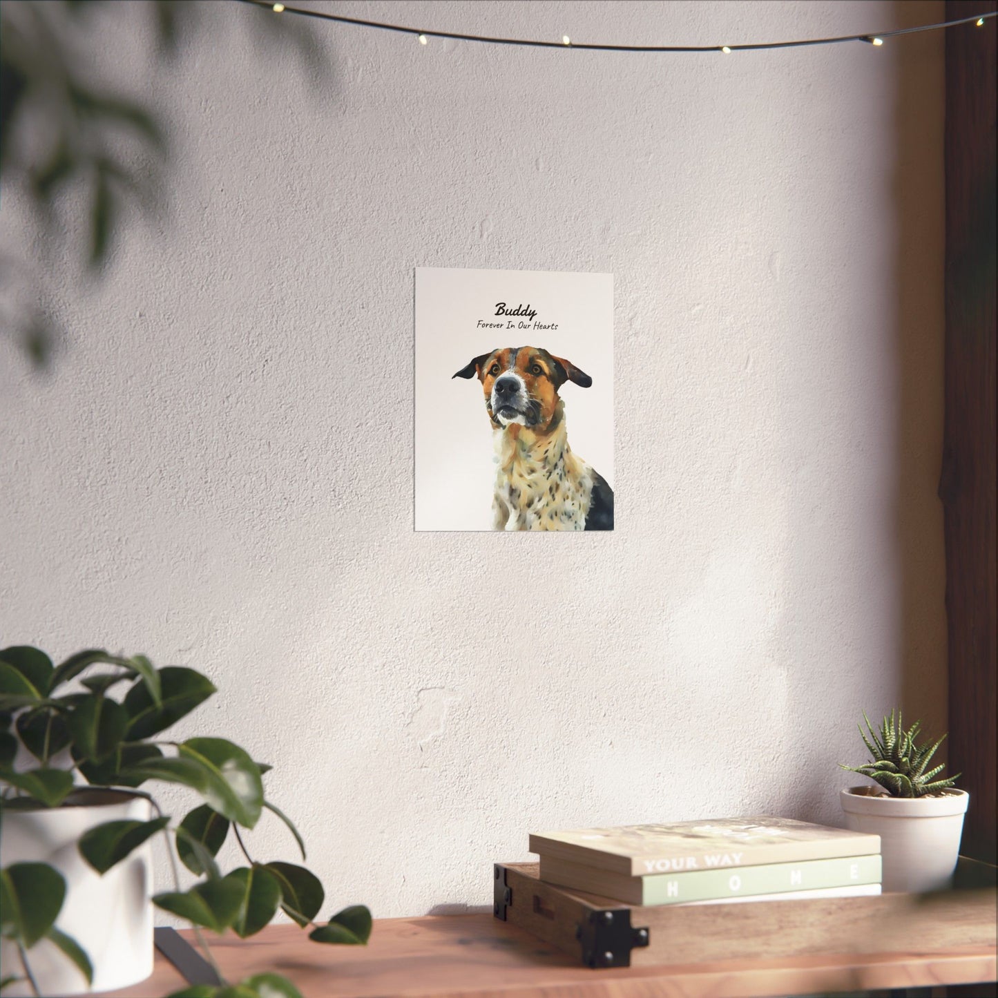 Unframed Customized Watercolor Pet Memorial Portrait