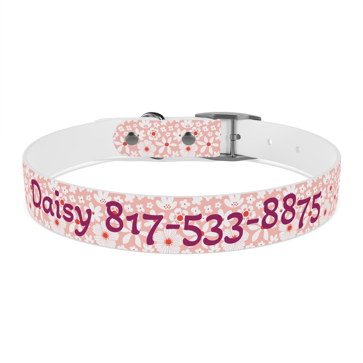 Customized Pink Boho Design Dog Collar - "Daisy"