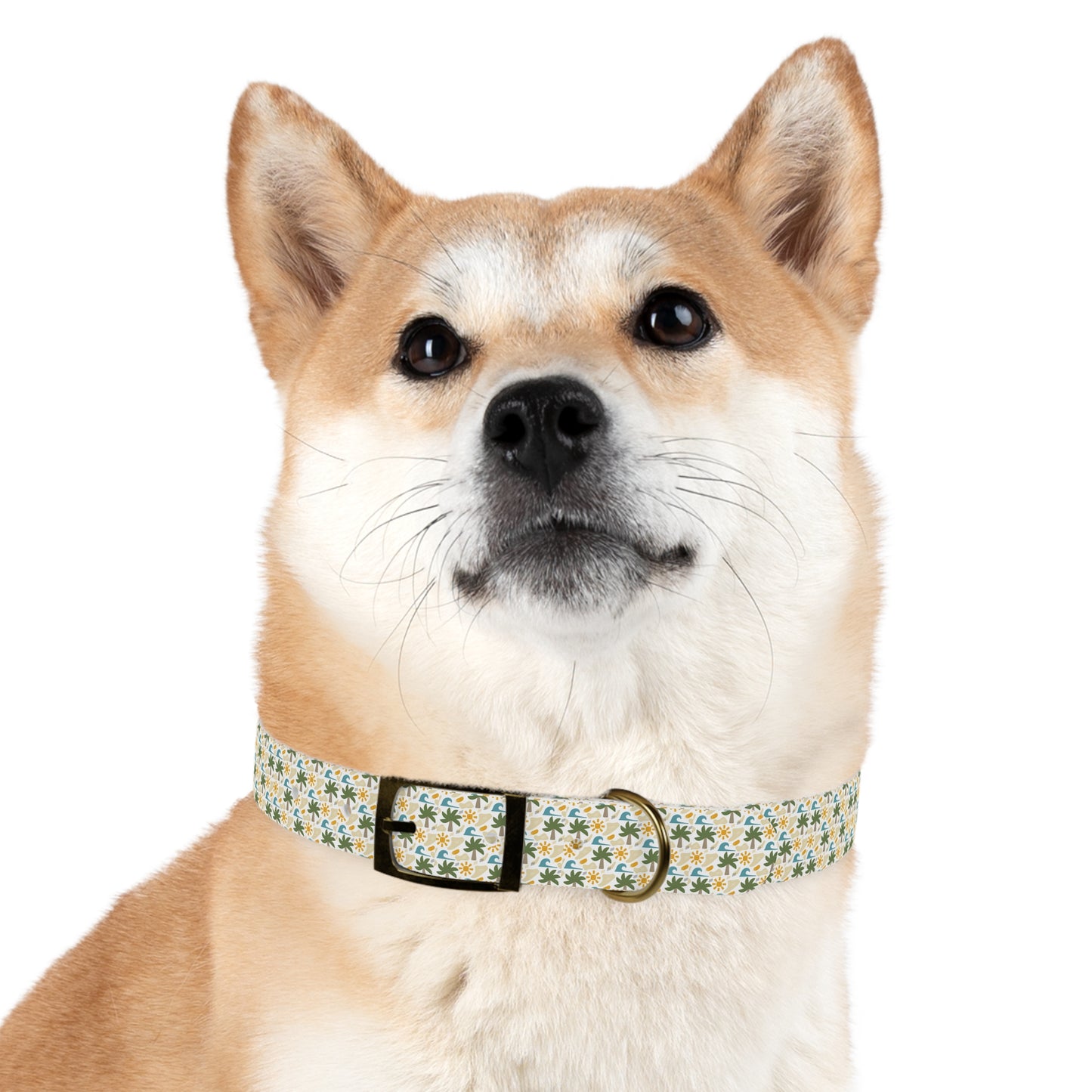Customized Bella Cute Palm Tree Tropical Design Dog Collar - "Bella"