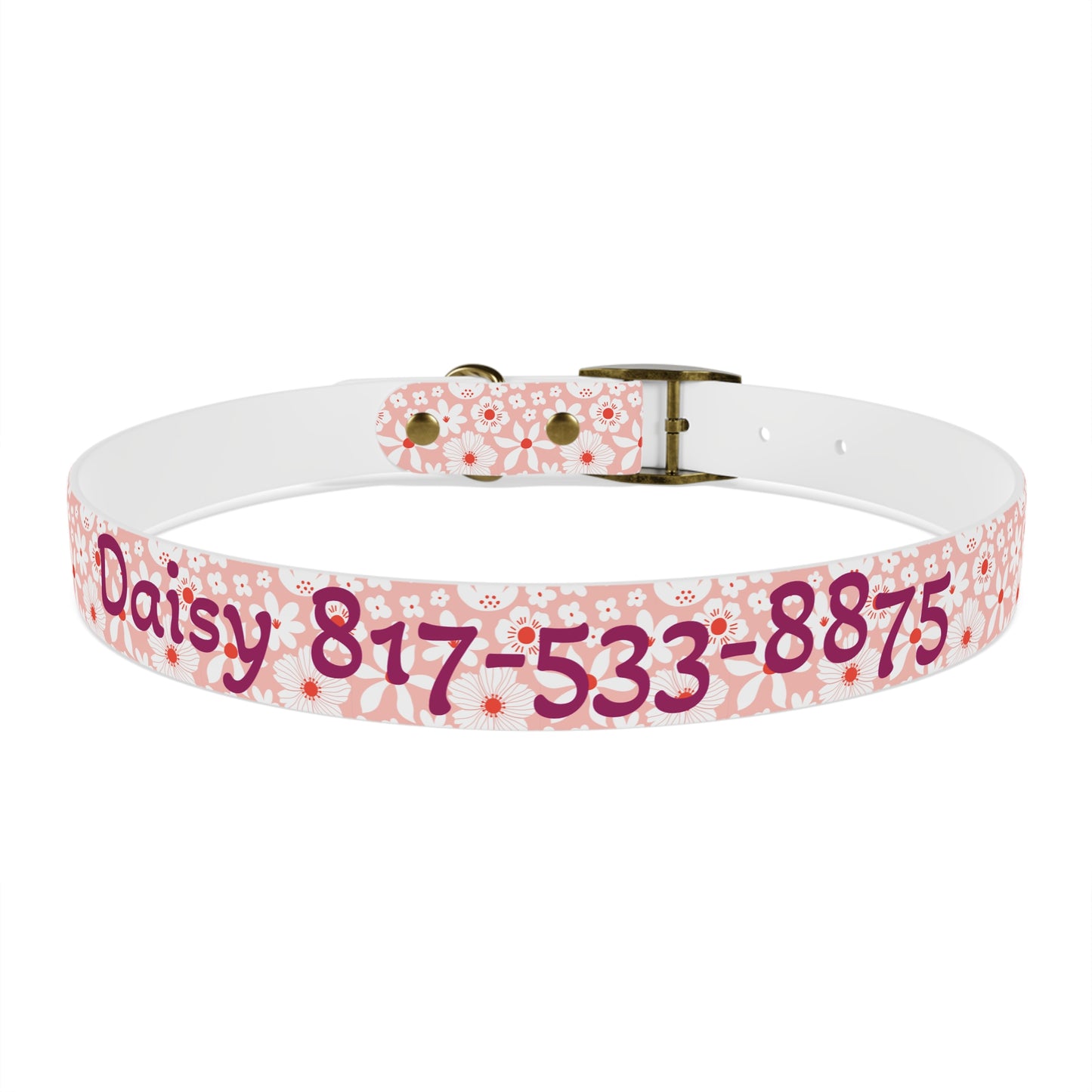 Customized Pink Boho Design Dog Collar - "Daisy"