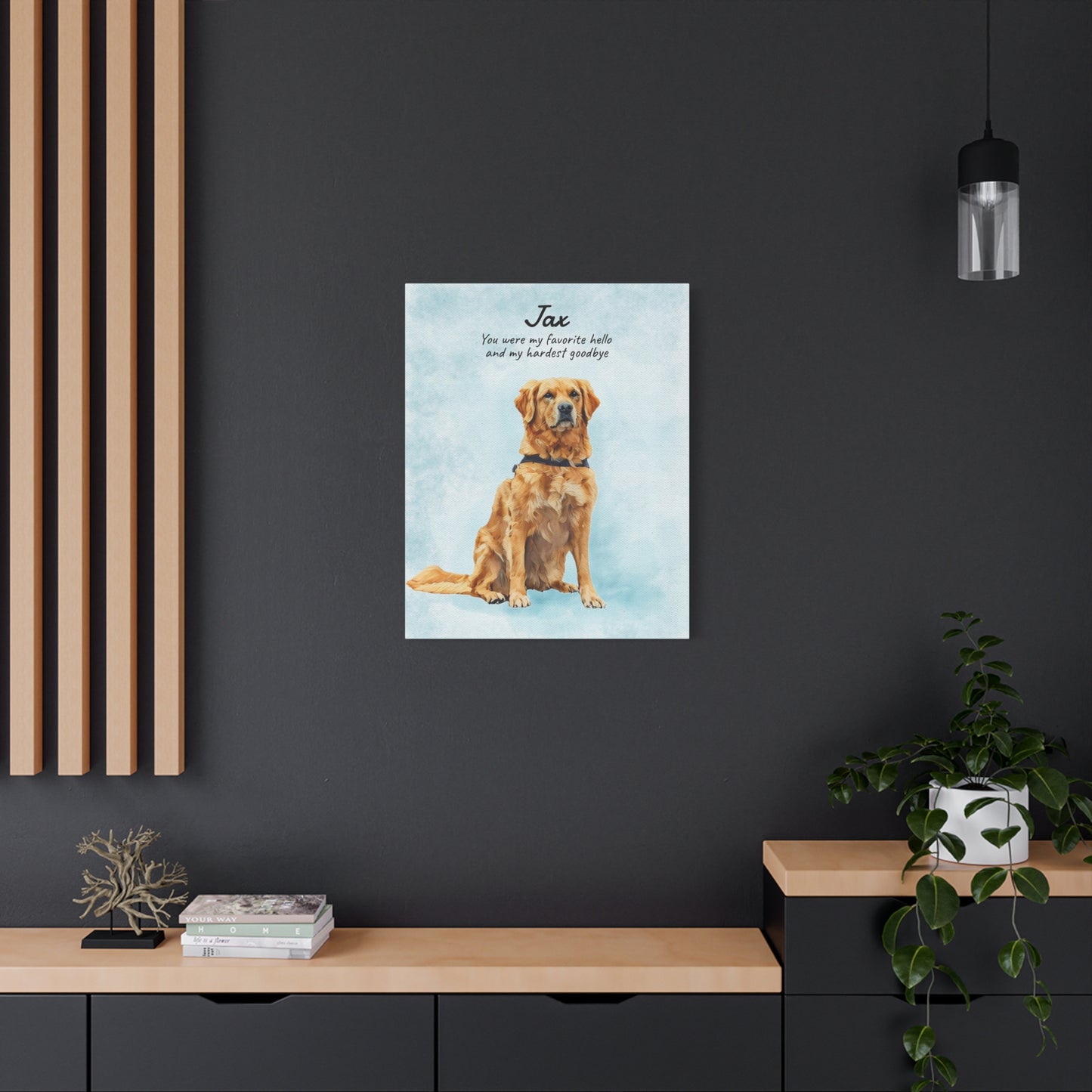 Customized Watercolor Pet Memorial Portrait - Matte Canvas Wrap, Stretched, 1.25"