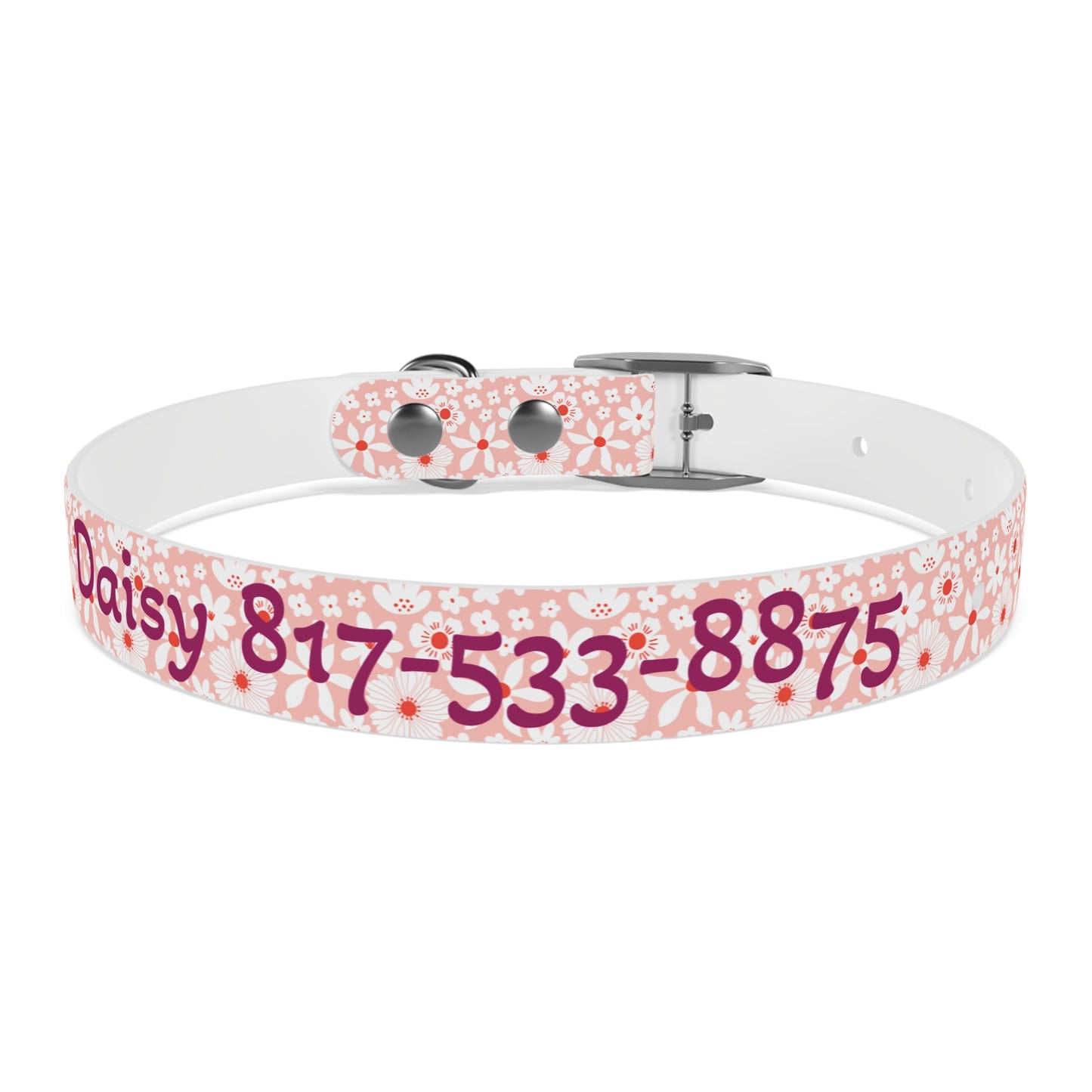 Customized Pink Boho Design Dog Collar - "Daisy"