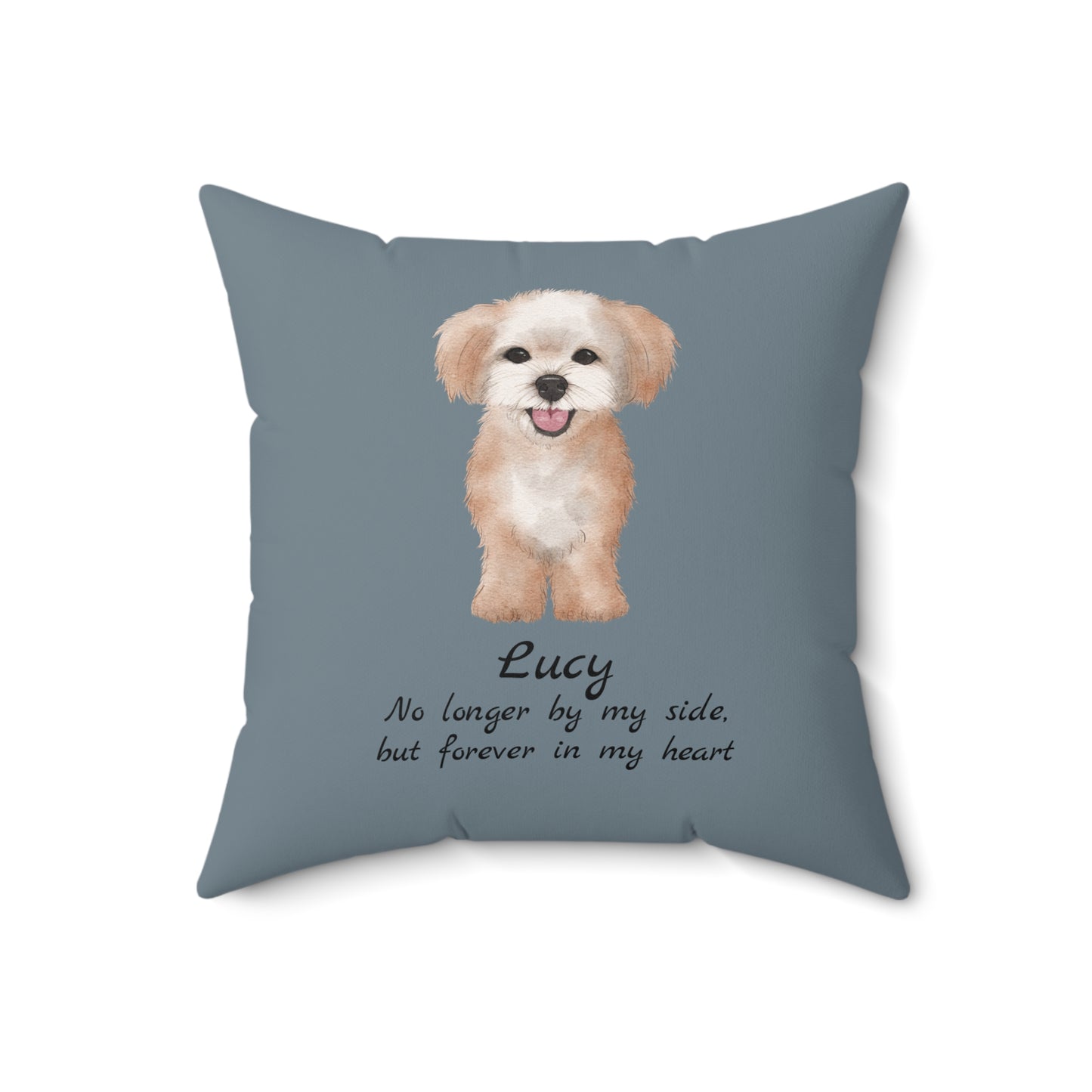 Customized Pet Memorial Spun Polyester Square Throw Pillow - "Lucy"