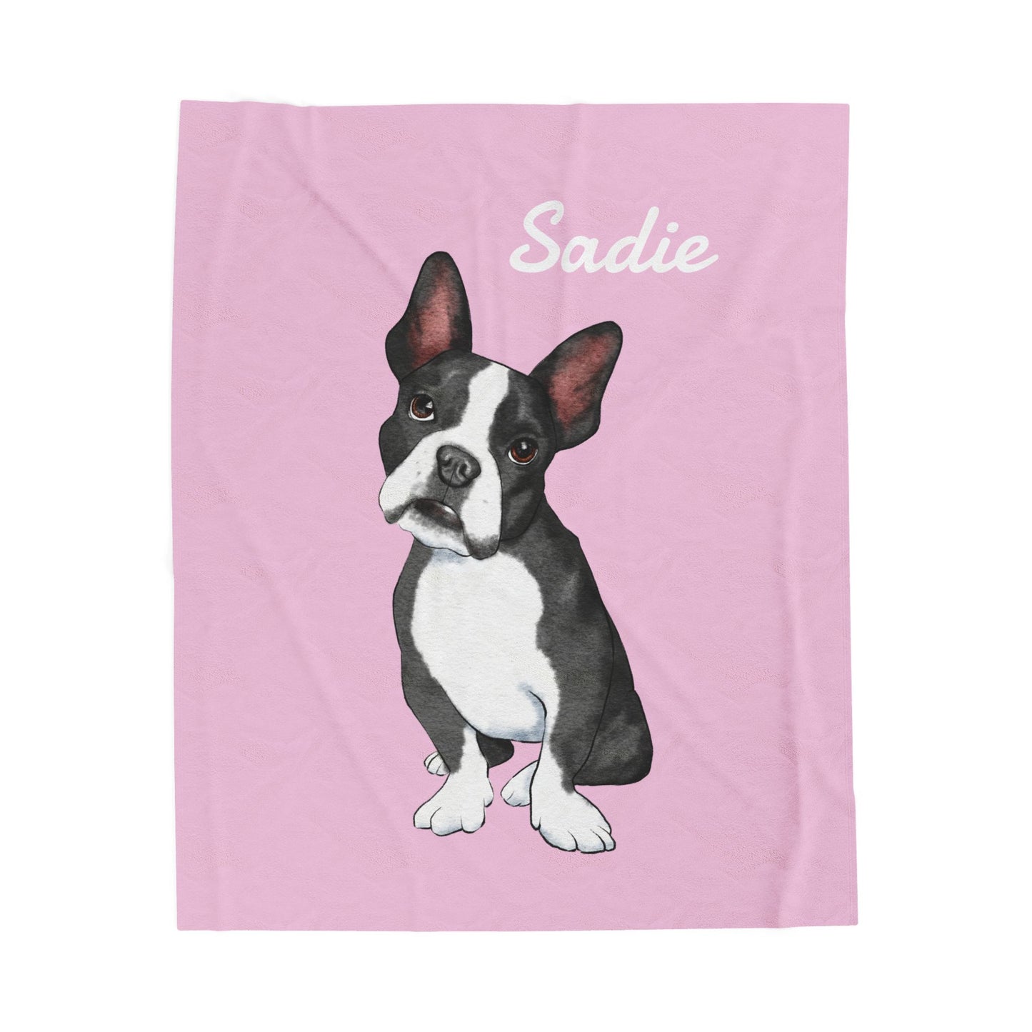 Custom Velveteen Pet Portrait Plush Blanket - 7 Color Choices