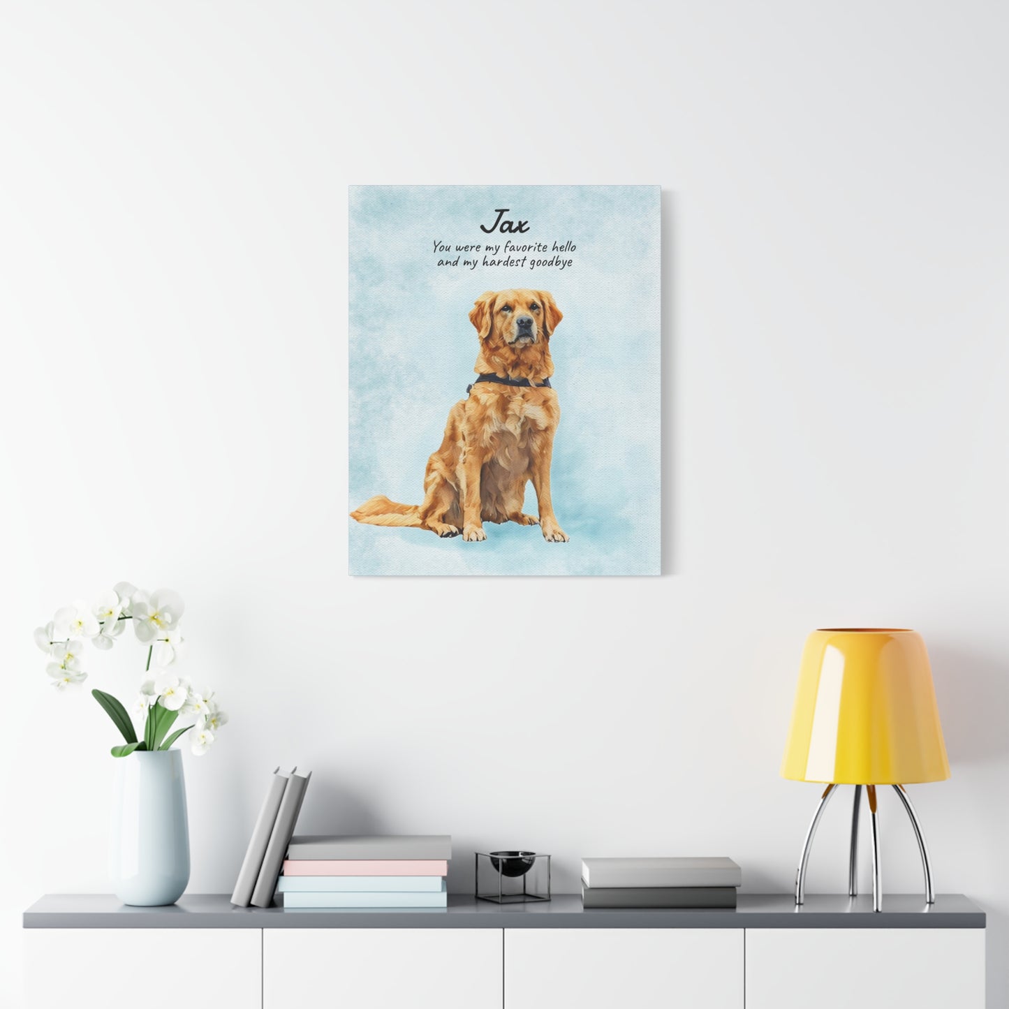 Customized Watercolor Pet Memorial Portrait - Matte Canvas Wrap, Stretched, 1.25"