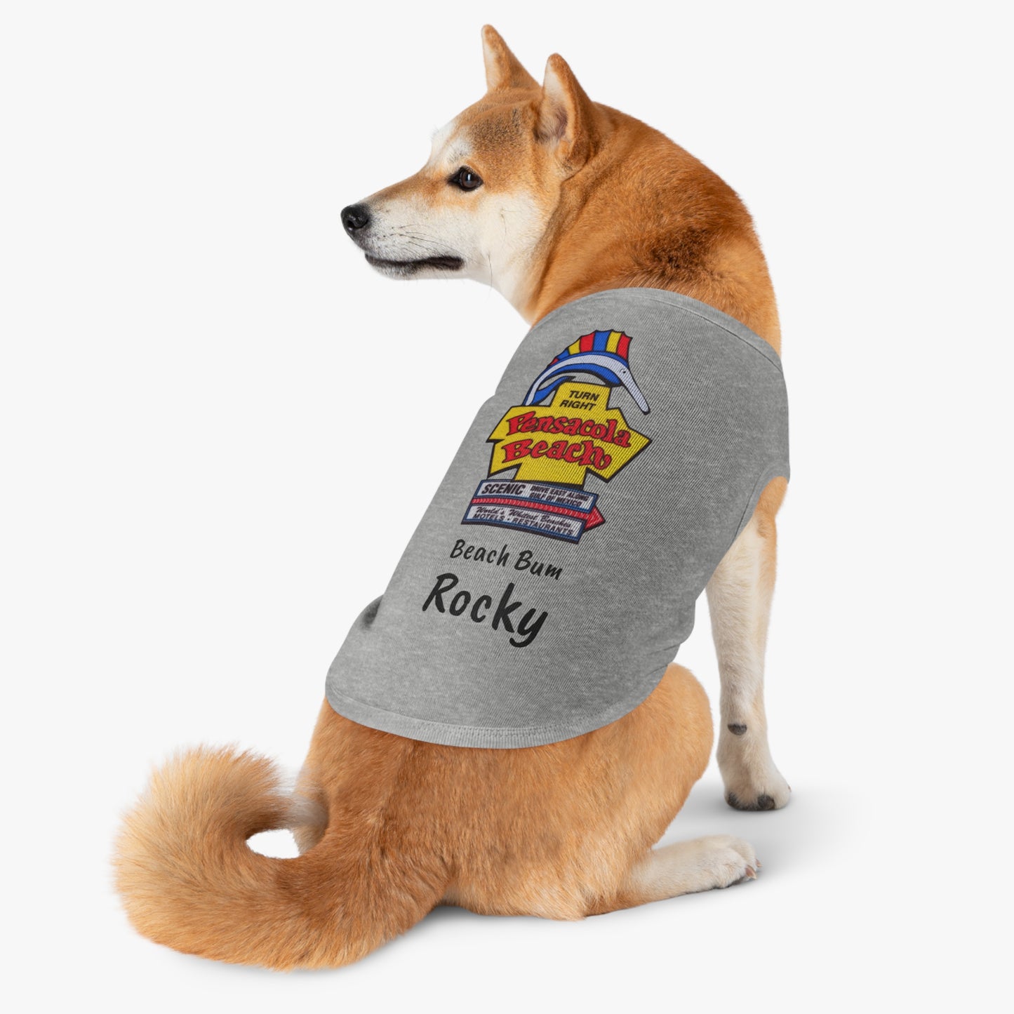 Customized Beach Bum Pet Tank Top - 3 Colors - Iconic Pensacola Beach Sign