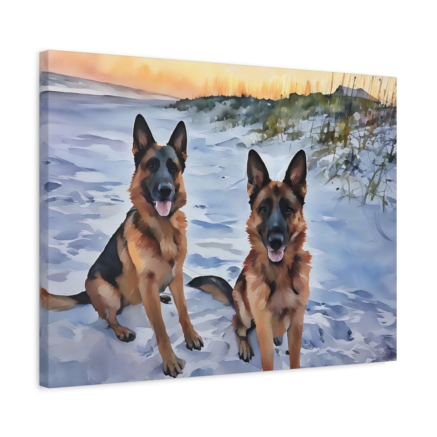 Watercolor Pet Portrait - Horizontal Matte Canvas Wrap, Stretched, 1.25"