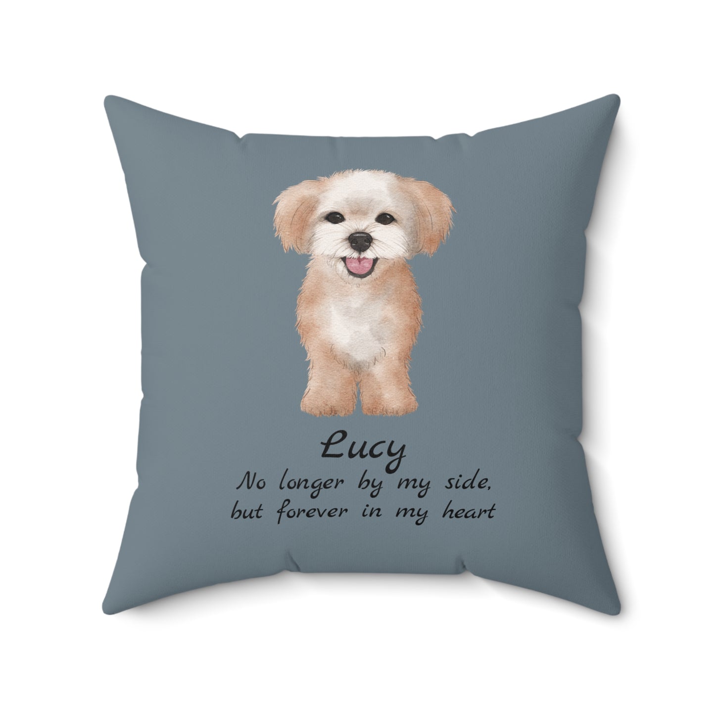 Customized Pet Memorial Spun Polyester Square Throw Pillow - "Lucy"