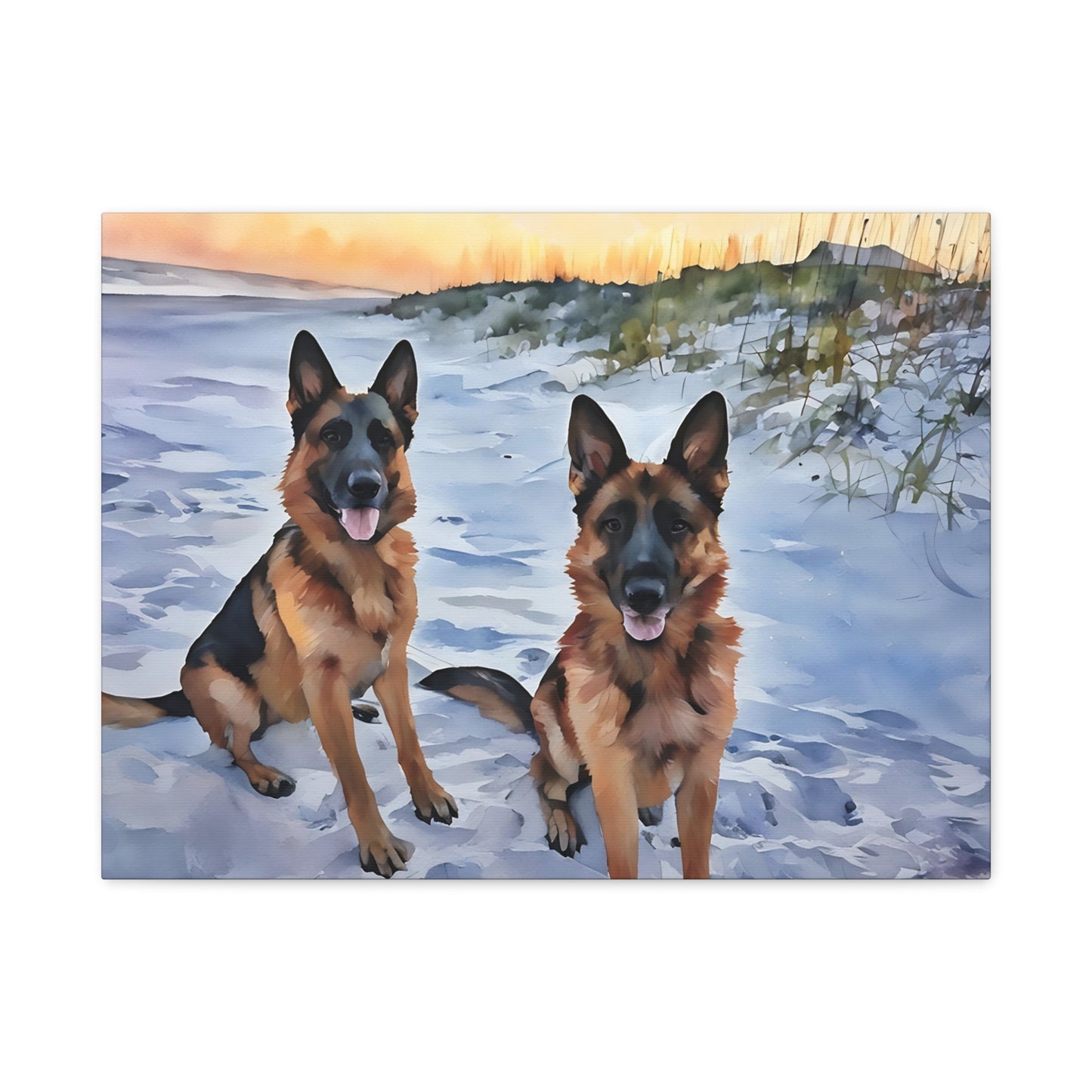 Watercolor Pet Portrait - Horizontal Matte Canvas Wrap, Stretched, 1.25"