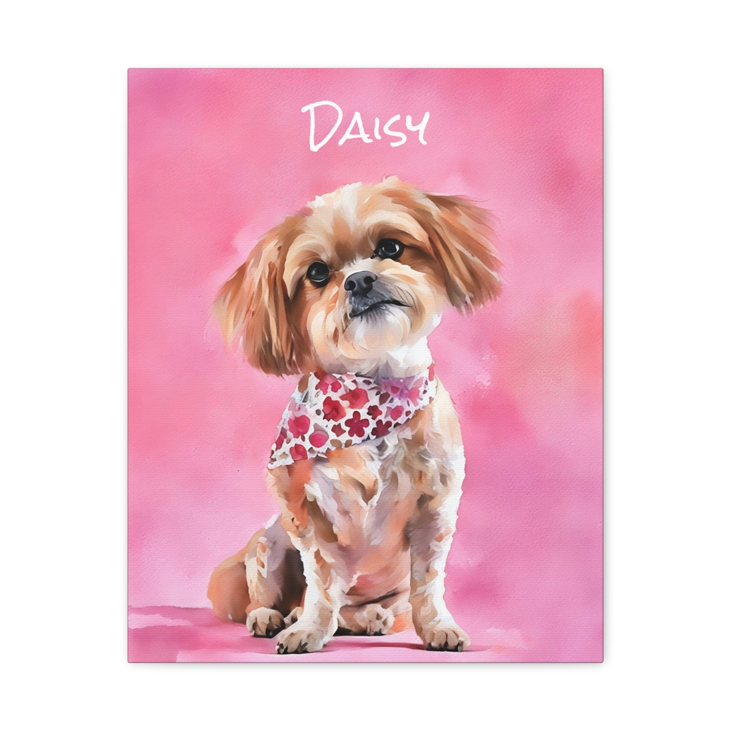 Watercolor Pet Portrait - Matte Canvas Wrap, Stretched, 1.25"