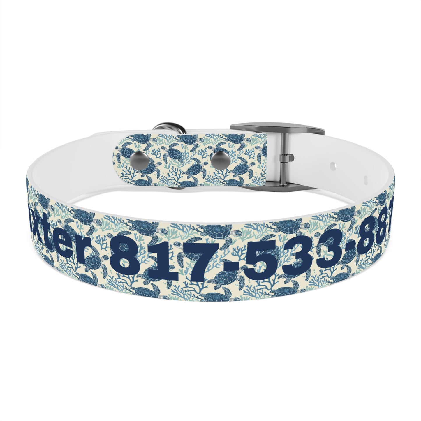 Customized Sea Turtle Design Dog Collar - "Baxter"