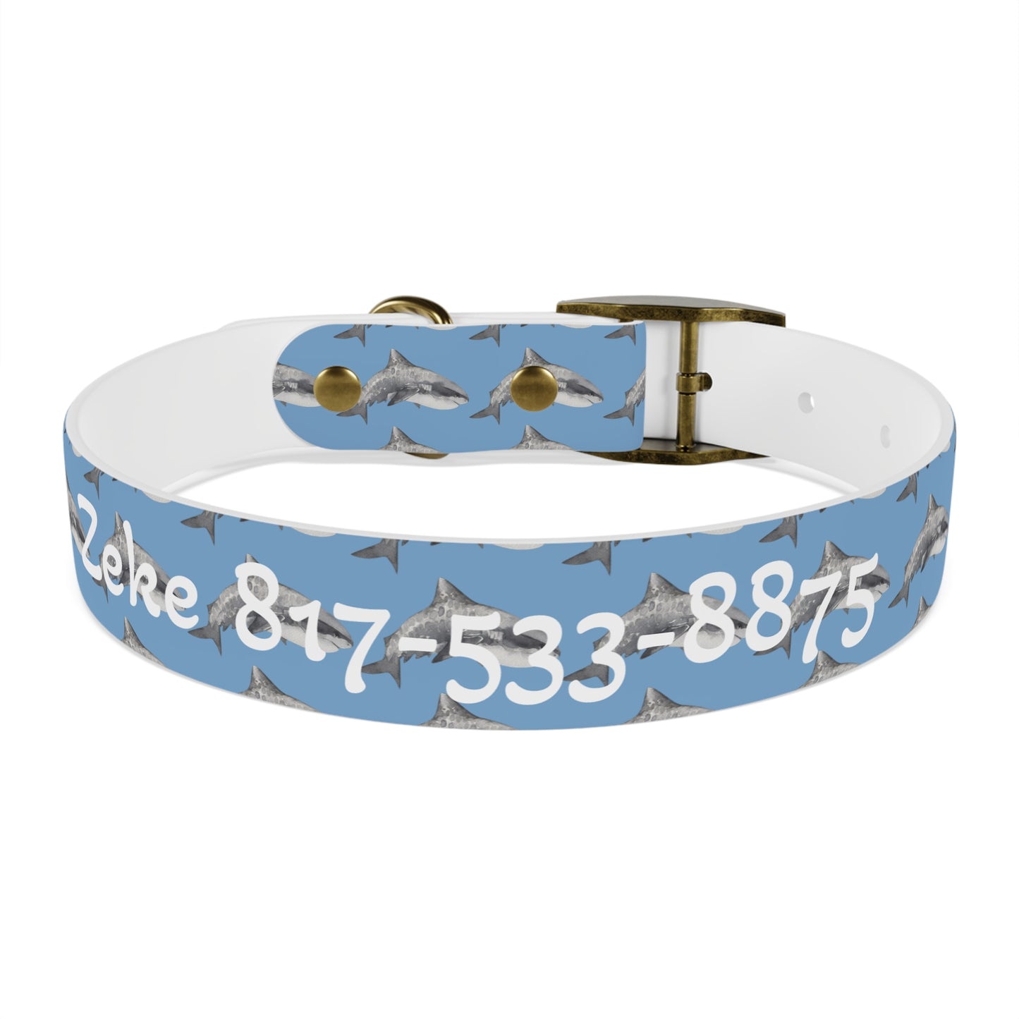 Customized Tiger Shark Design Dog Collar - "Zeke"