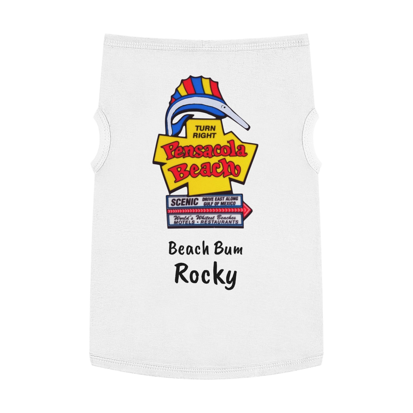 Customized Beach Bum Pet Tank Top - 3 Colors - Iconic Pensacola Beach Sign