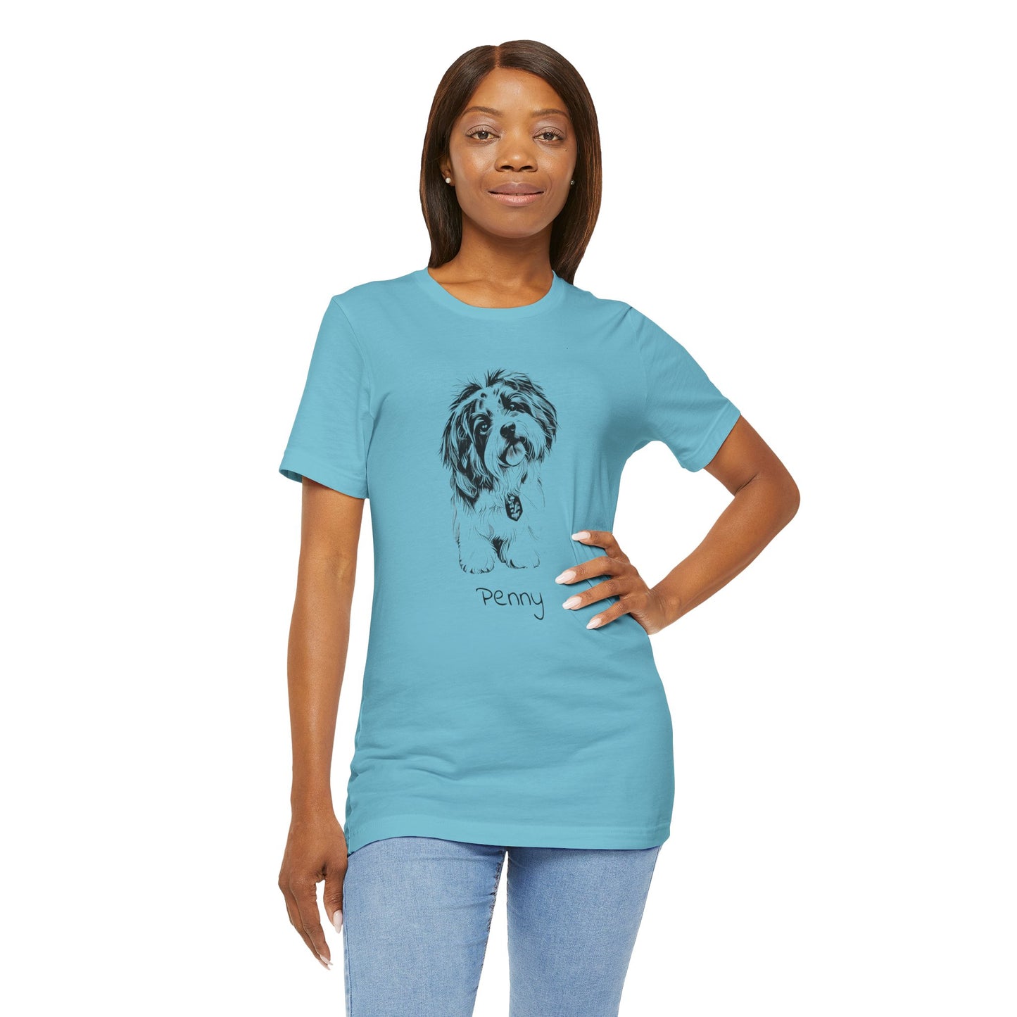 Custom Unisex Pet Portrait T-Shirt, 6 Colors